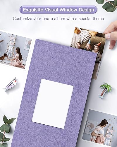Vista 57 de popotop Álbum de fotos de 4 x 6 – 100 fotos libros con 100 bolsillos verticales, álbumes de cubierta de lino para familia, boda, aniversario, fotos