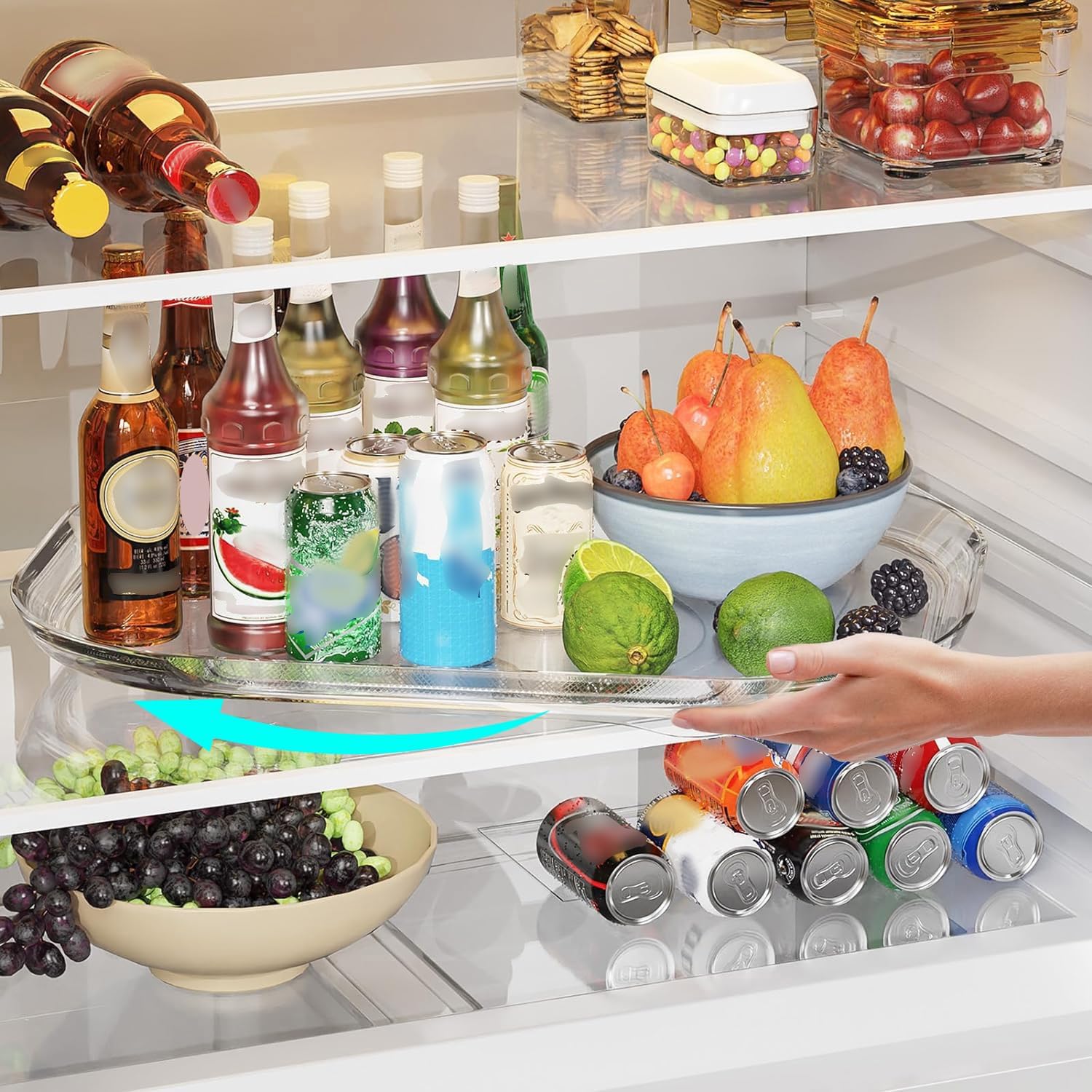 lazywoodpecker Lazy Susan Turntable, Fridge Lazy Susan Organizer