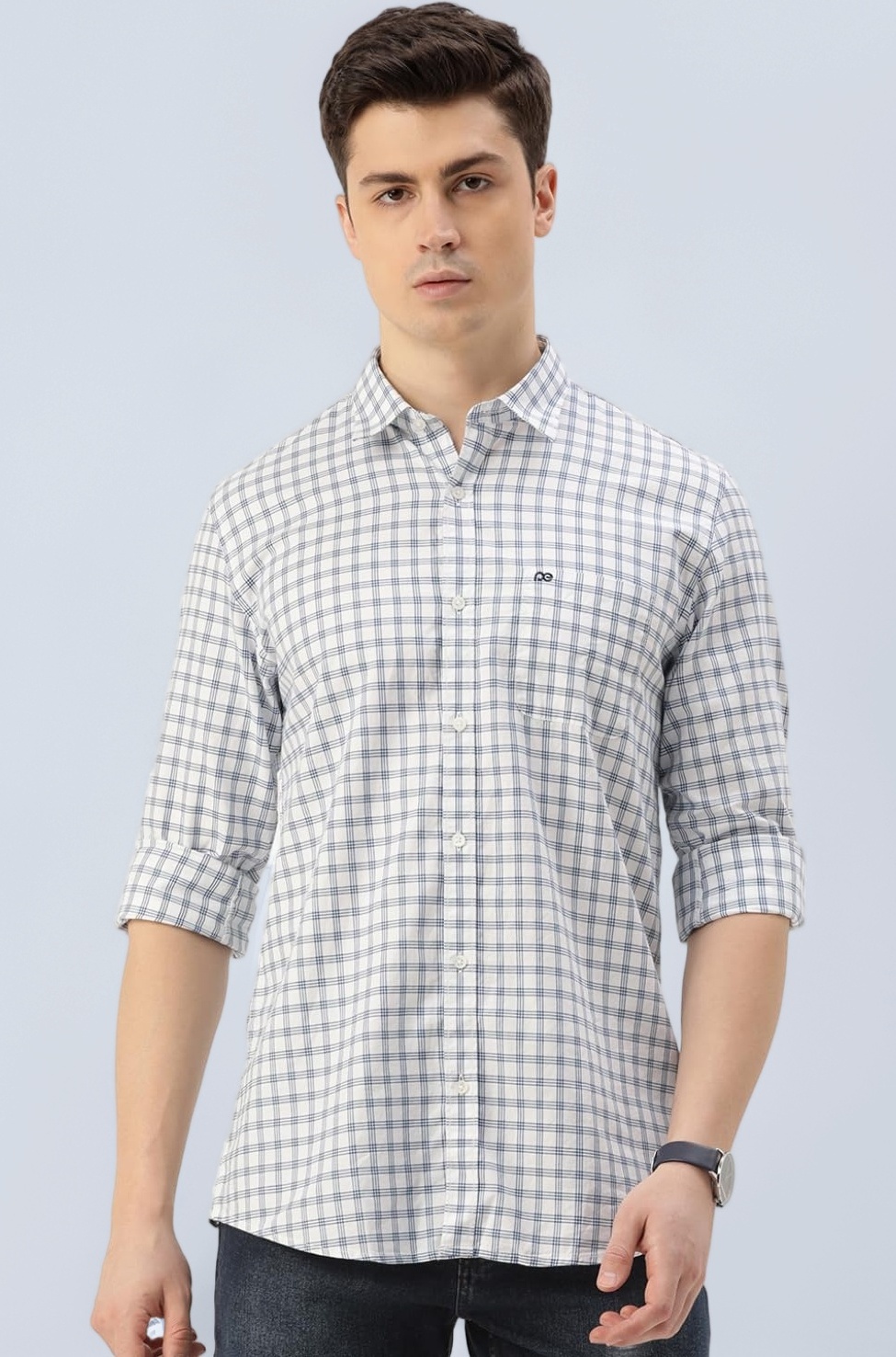 Men's Slim Fit Full Sleeve Checkered Casual Shirt | 100% Cotton | Premium Twill Weave