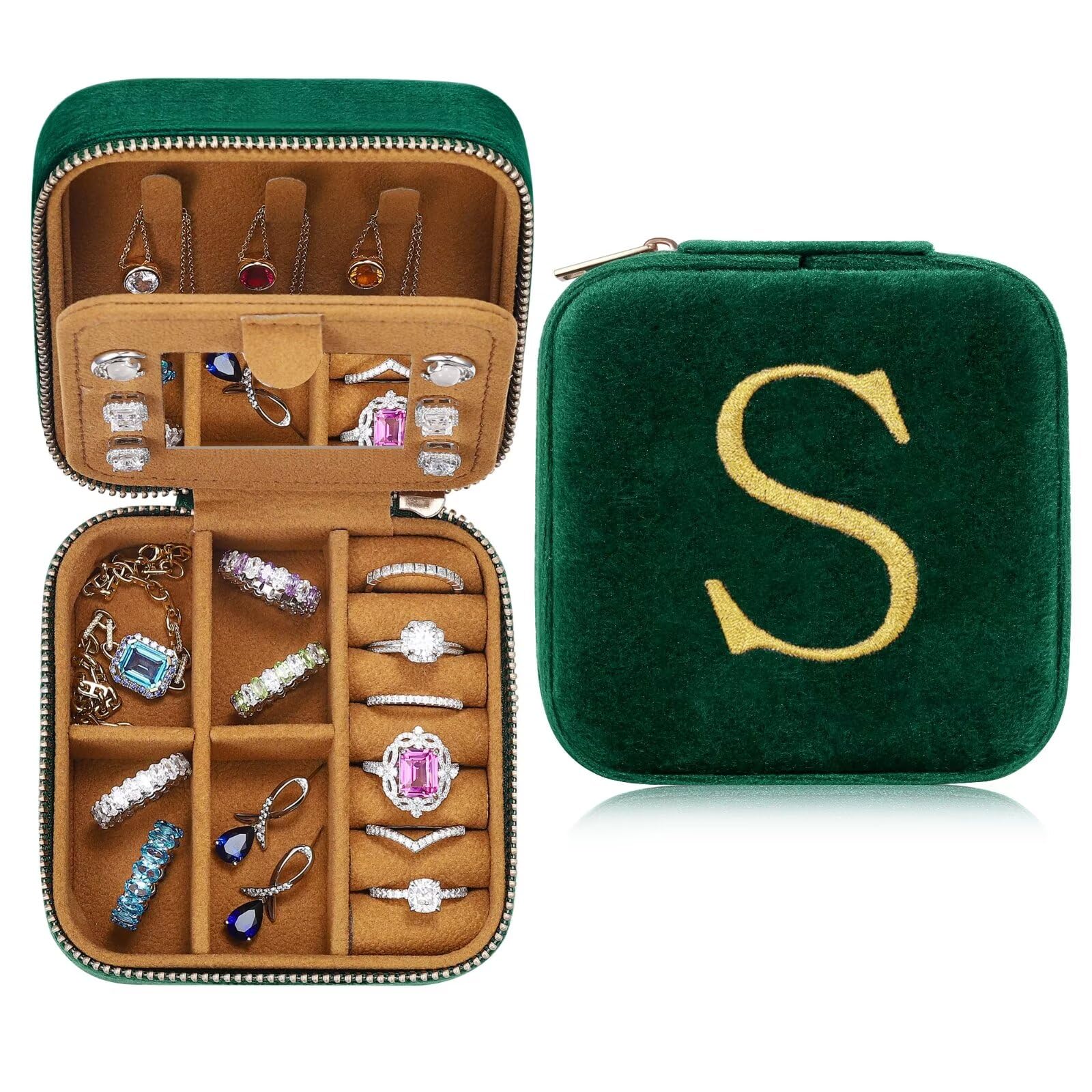 Tingn Women's S Gift For Travel Jewellery Box, Travel Jewellery Organiser, Travel Jewellery Case, Birthday Gift For Mum Birthday Gift, Personalised Jewellery Box