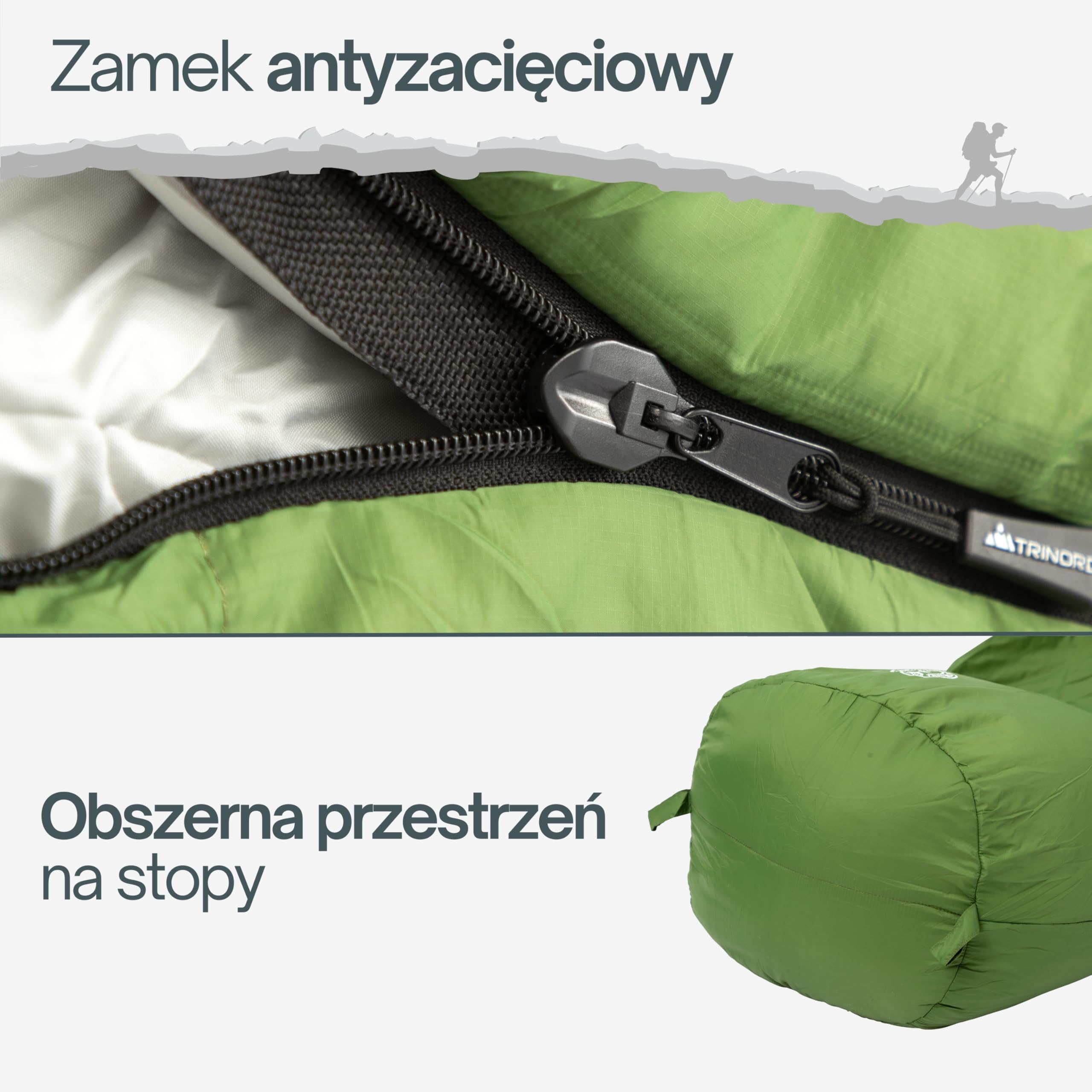 Trinordic Śpiwór Letni Mumia 780g – z Zamkiem Błyskawicznym z Blokadą, Śpiwór Regularny dla Dorosłych