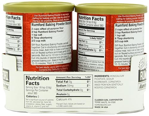 Miniatura 3 de Polvo de hornear sin aluminio Rumford lata de 81onzas