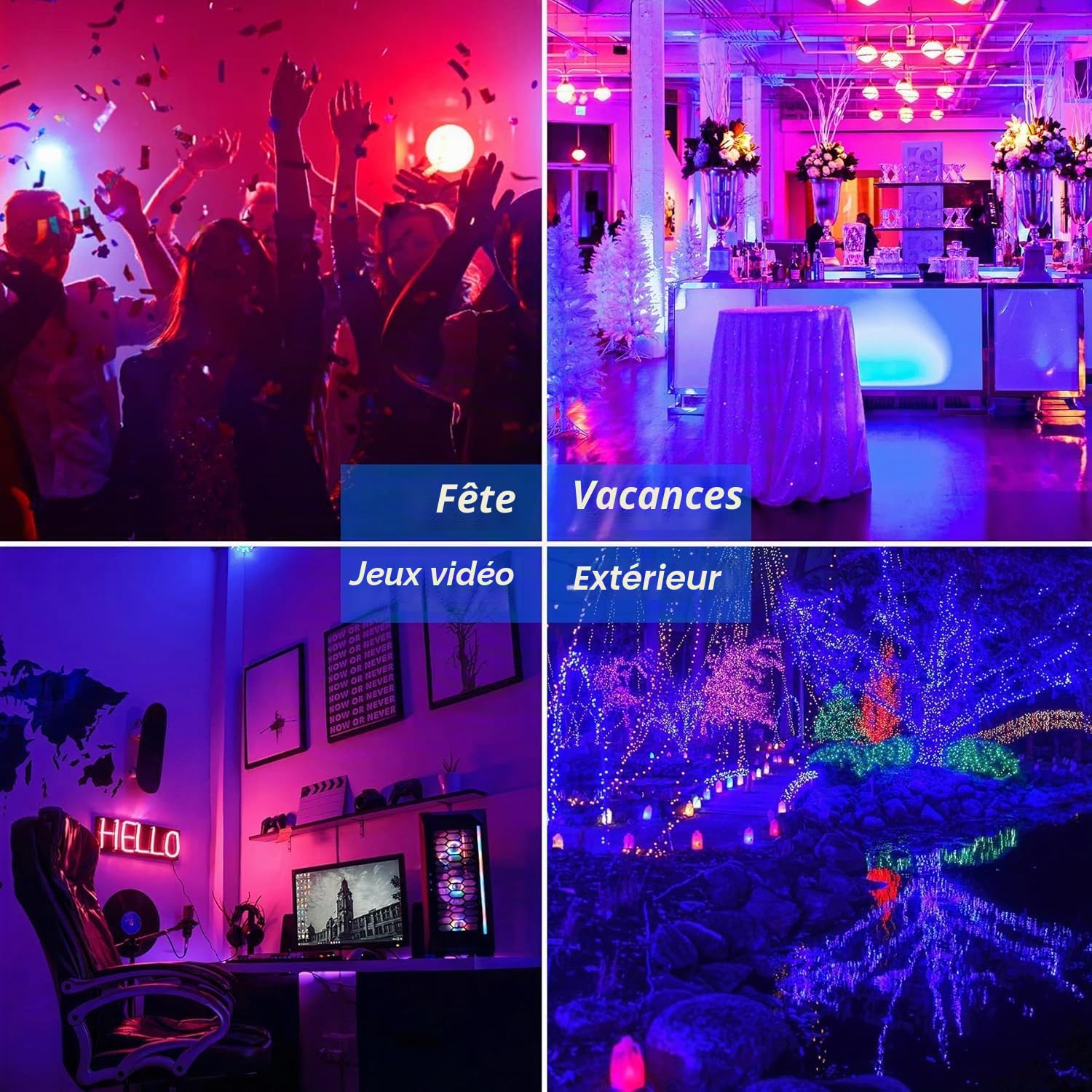 NATPOW Projecteur LED RGB Exterieur 200W, Spot de Couleur avec Application Bluetooth et Télécommande, 16 Millions Couleurs 12 Modes, IP66 Étanche Lumière Led pour Jardins, Patios, Fête, Christmas