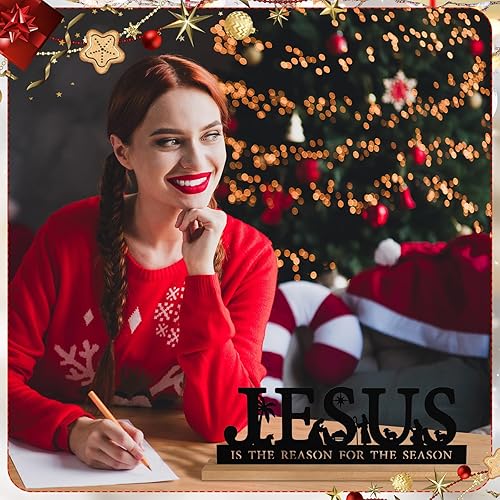 Miniatura 17 de Pinkunn Juegos de Belén de metal para decoraciones de Navidad, belén de metal negro con base de madera para Navidad, hogar, oficina, cocina, mesa