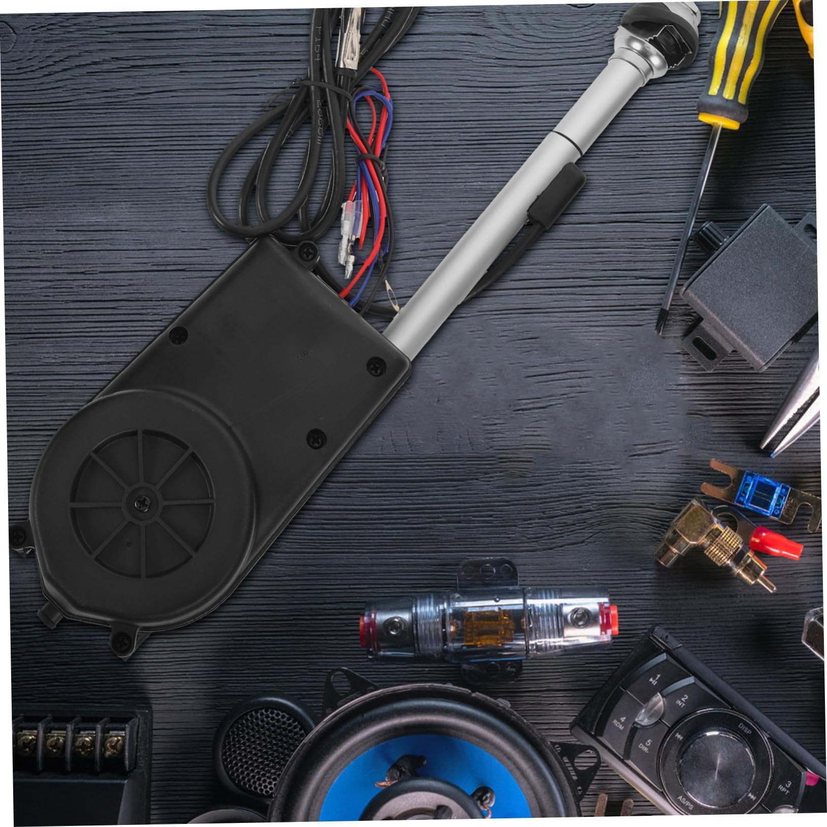 ABOOFAN Antenne Radio Automatique Télescopique pour Voiture, en Métal et Plastique, à Commande à Distance, Remplacement pour Radio Am/FM, Usage Automobile