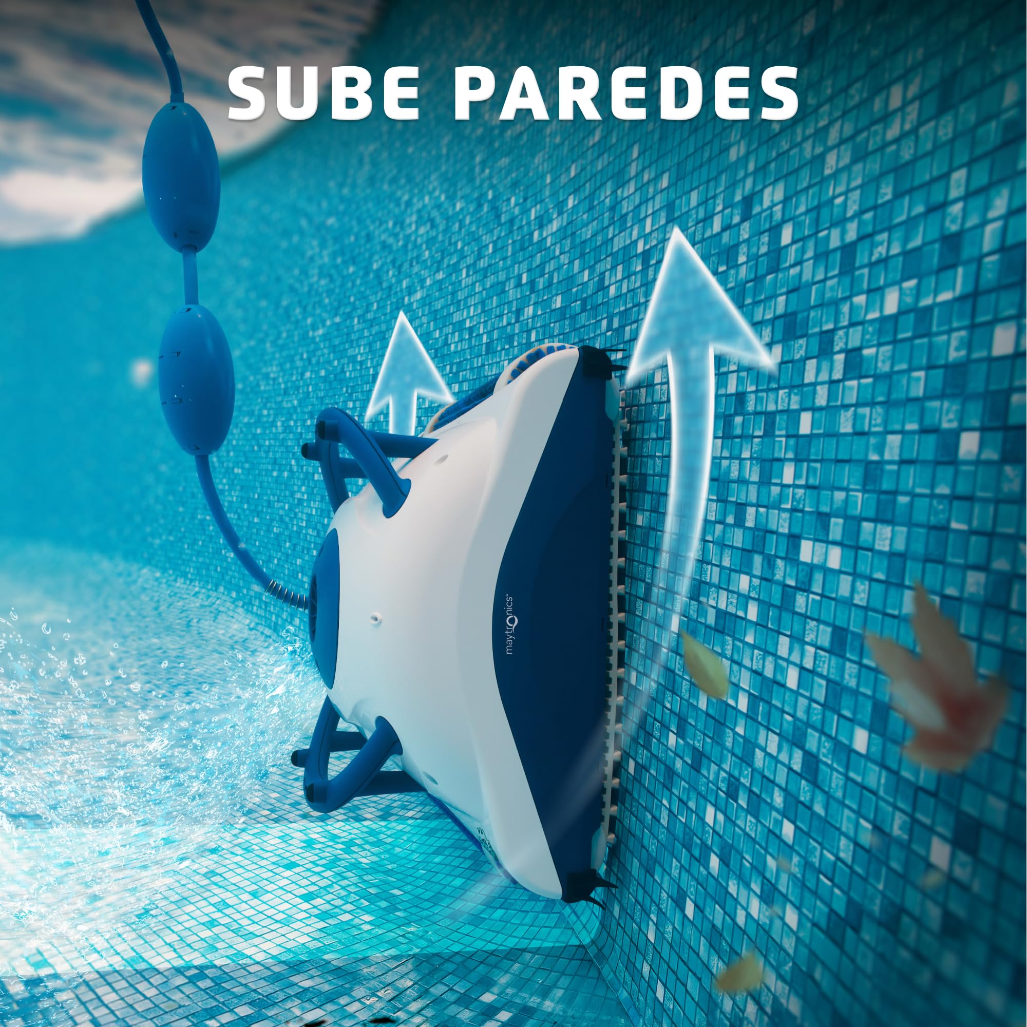Dolphin Pool UP Robot Piscina Limpiafondos y Paredes, Filtración Fina, 120 Min de Limpieza, Navegación Inteligente, Ideal para Piscinas Elevadas de hasta 8m
