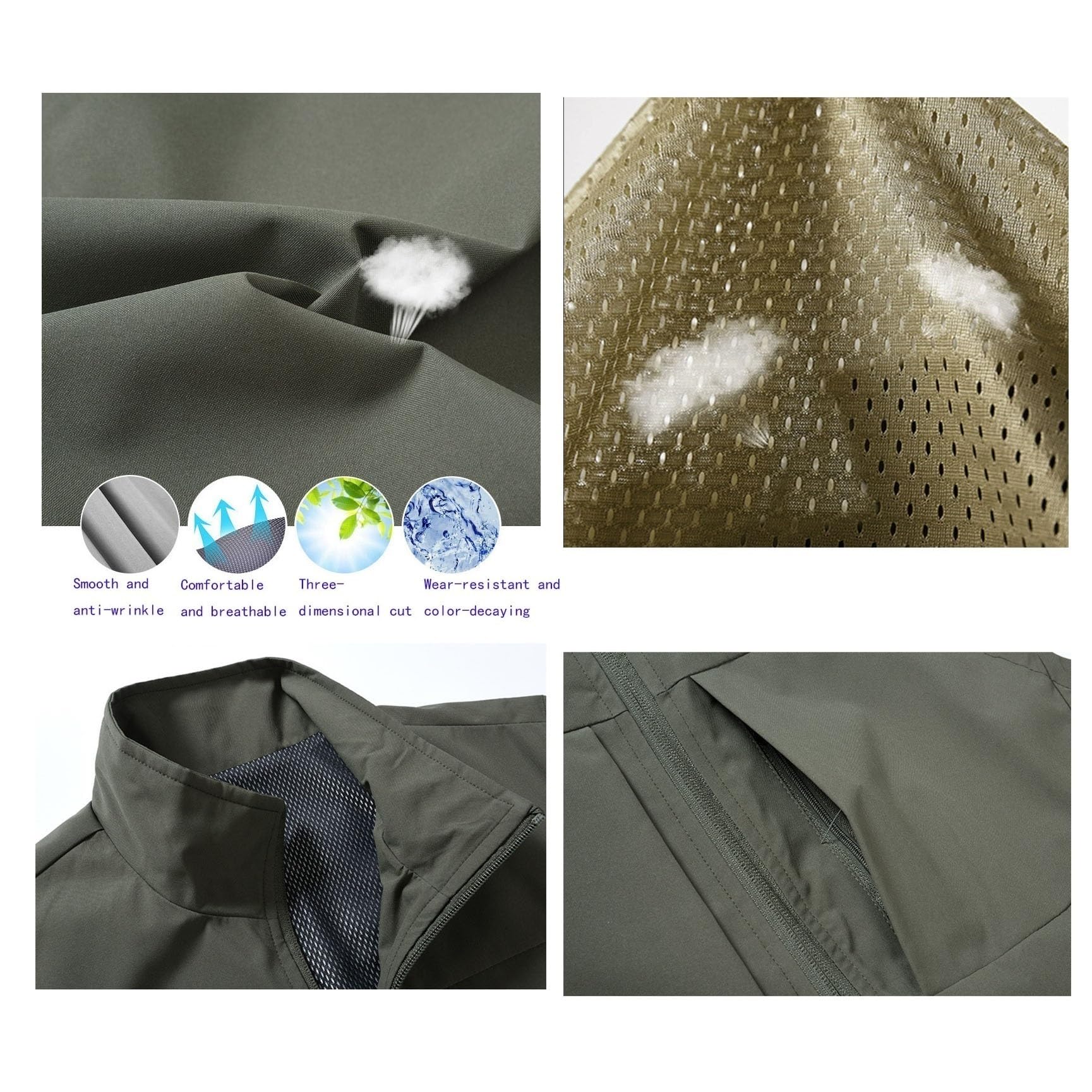 Chaleco informal transpirable de secado rápido con múltiples bolsillos