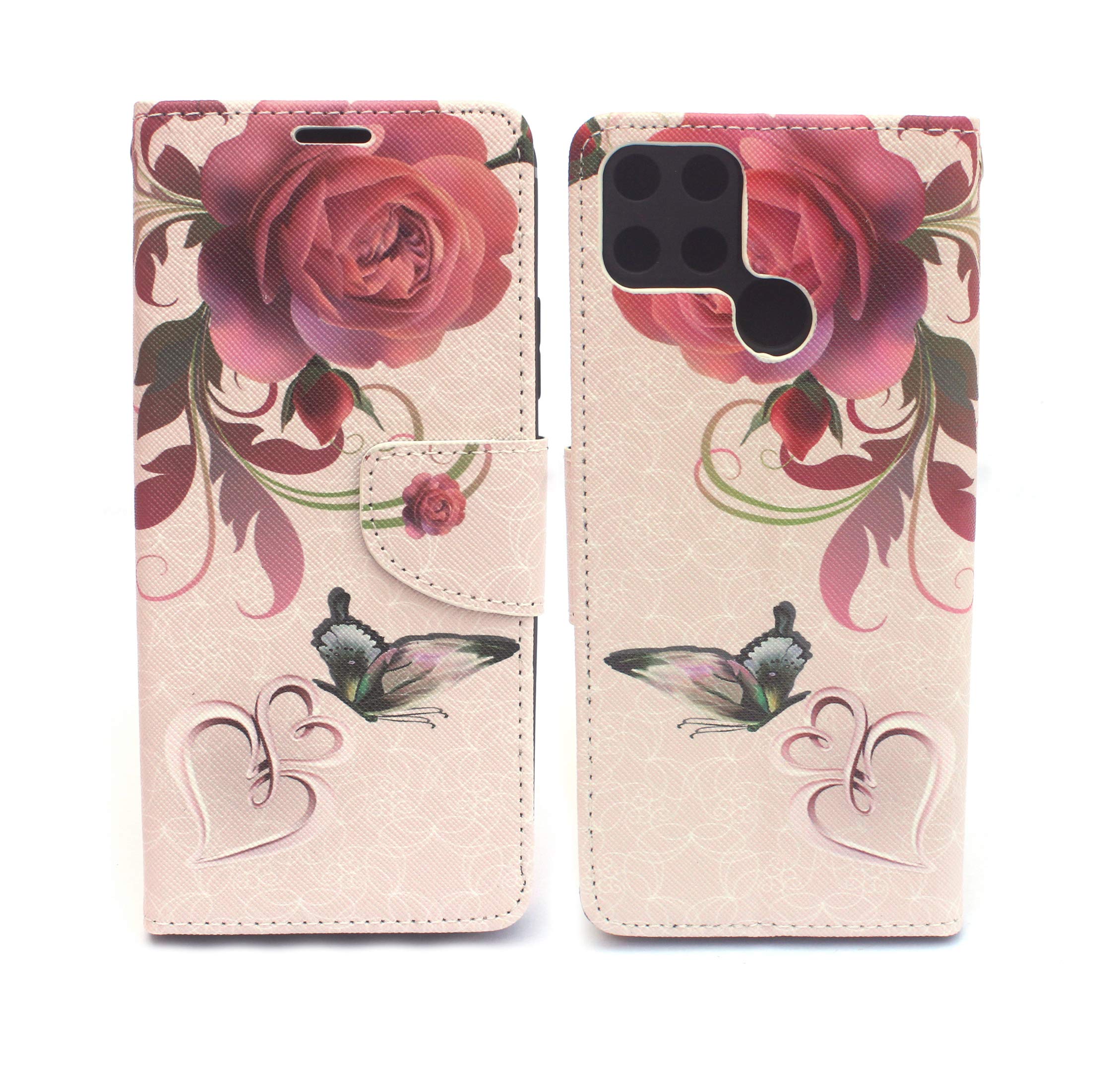 Arbuda Fancy Printed Designer Leather Flip Wallet Back Cover Case for Realme Narzo 30A - Rose Butterfly (B09BB2TWH3) Amazon Price History, Amazon Price Tracker
