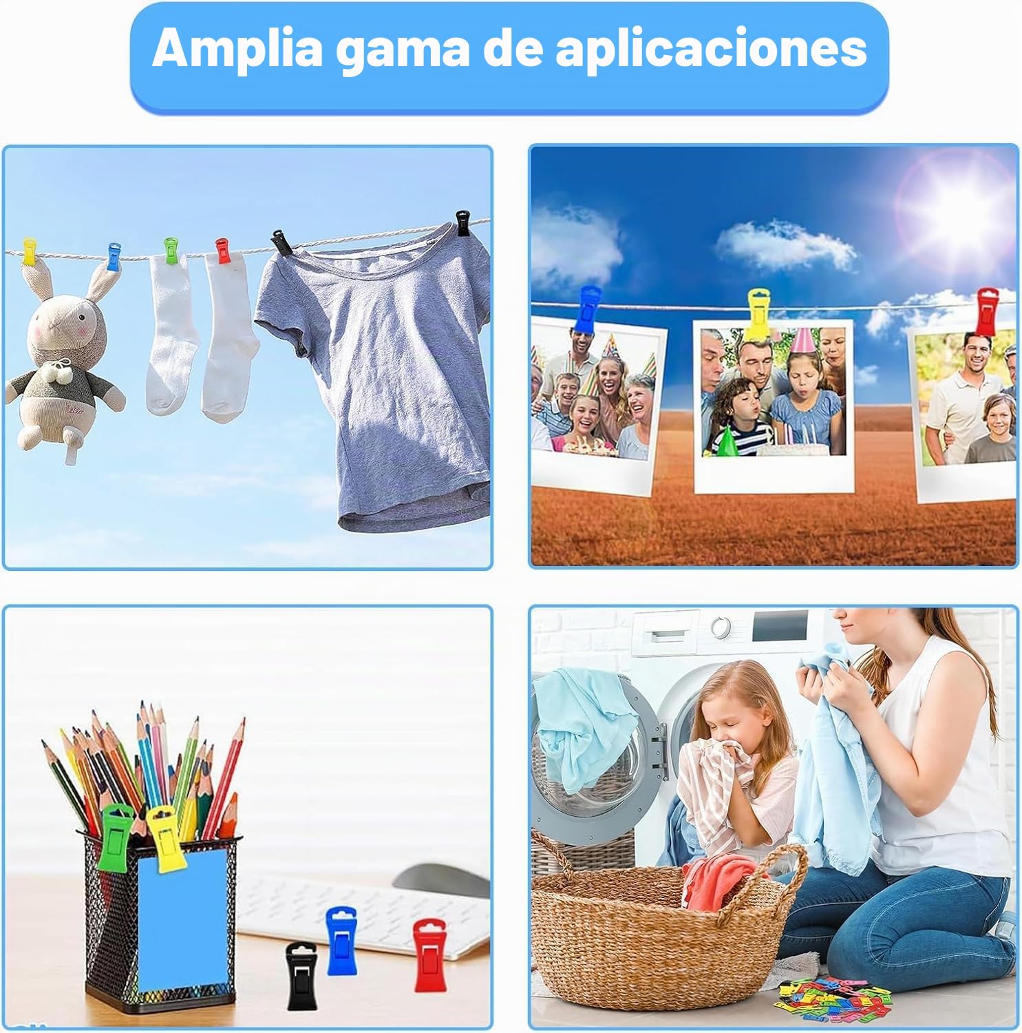 60 pinzas para calcetines calcetín para lavadora y secadora con caja de almacenamiento, soporte y lavadora con ganchos
