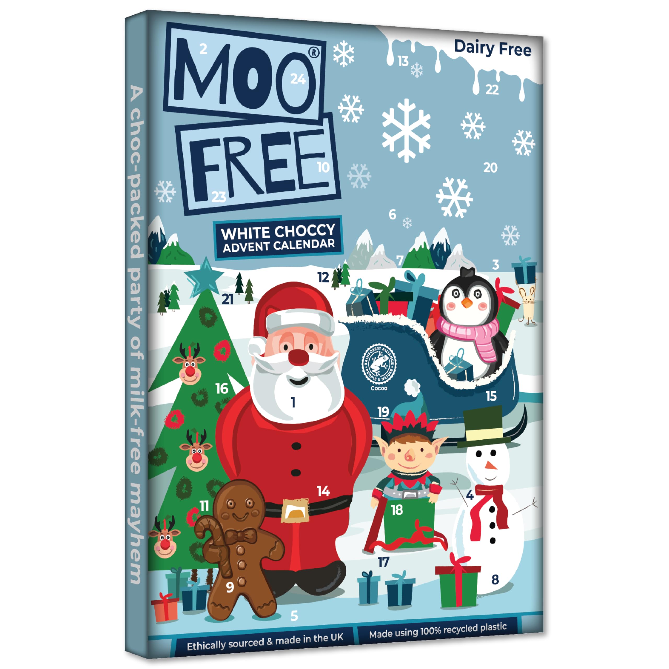 Moo Free White & Milk Chocolate Alternative Advent Calendars (Blau - Weiße Schokolade Alternative)