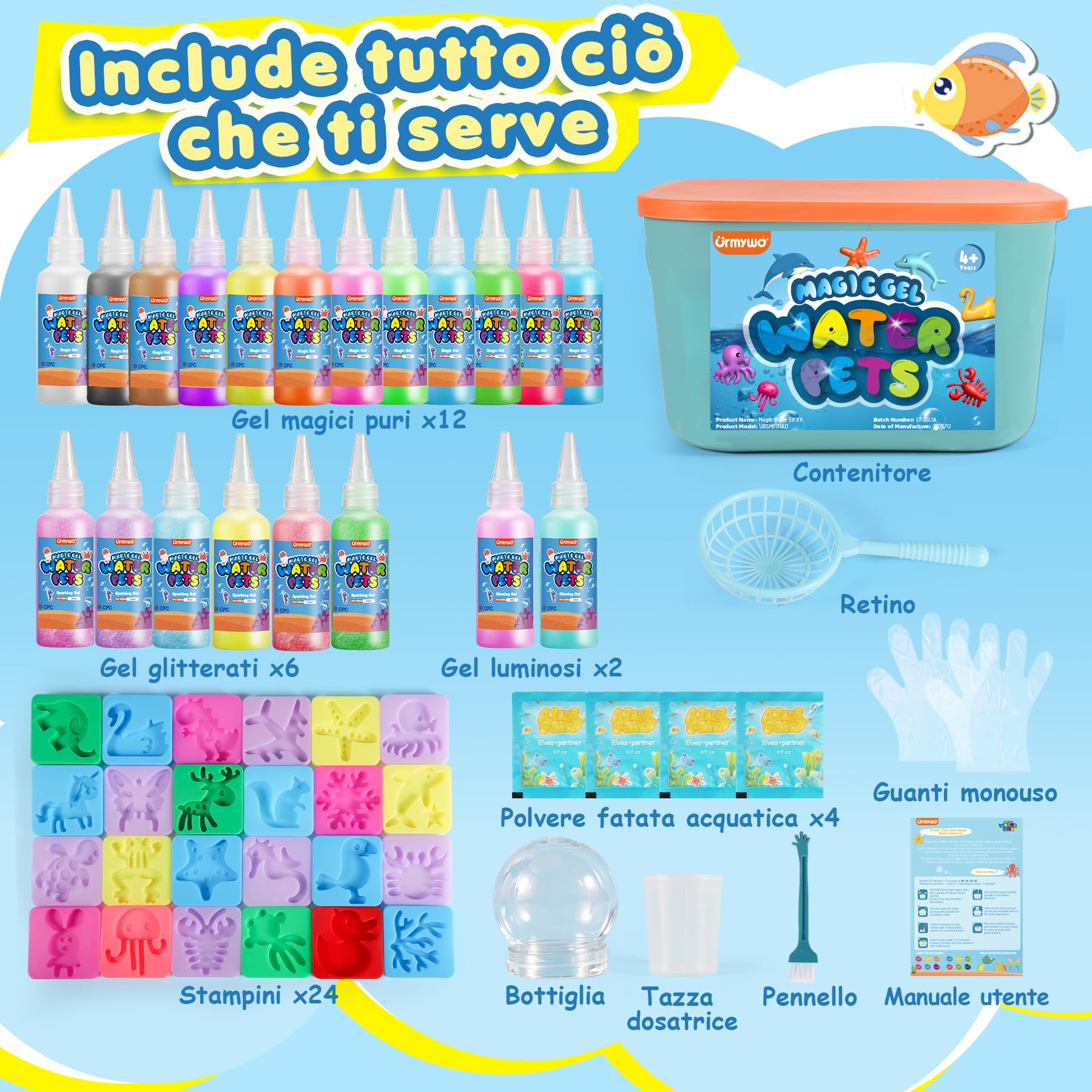 URMYWO Magic Water Gel Toy Kit fai da te 3D magico gel d'acqua