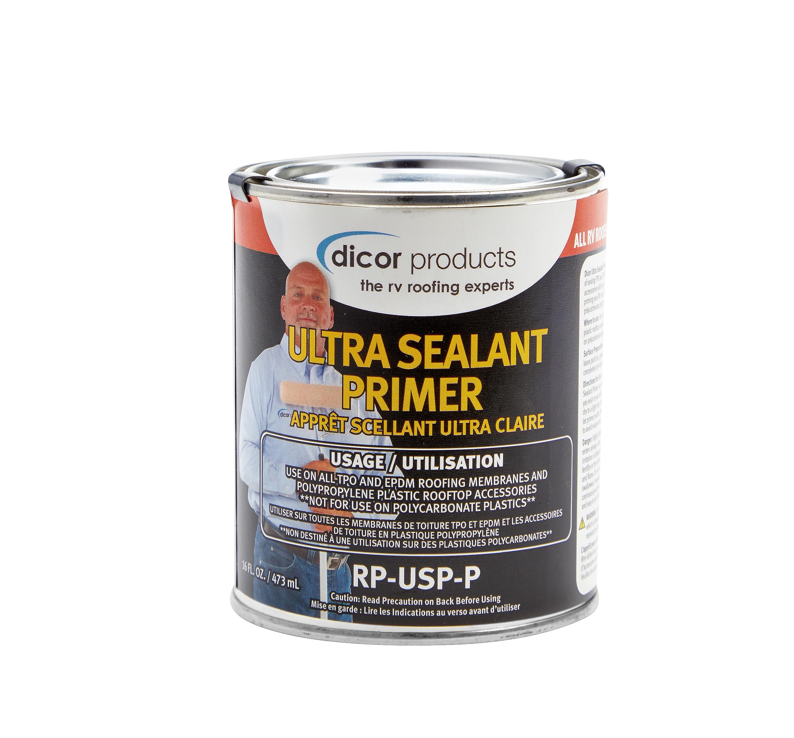 DicorRP-USP-P Ultra Sealant Primer - 16 Oz, Clear, Prep for Sealing TPO and EPDM Membranes, Rooftop Accessories