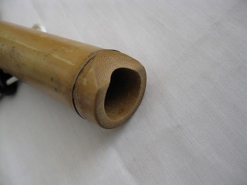 Miniatura 6 de 1.8 Zen Shakuhachi. Instrumento pentatónico. w. Boquilla de bambú natural y extremo de raíz.