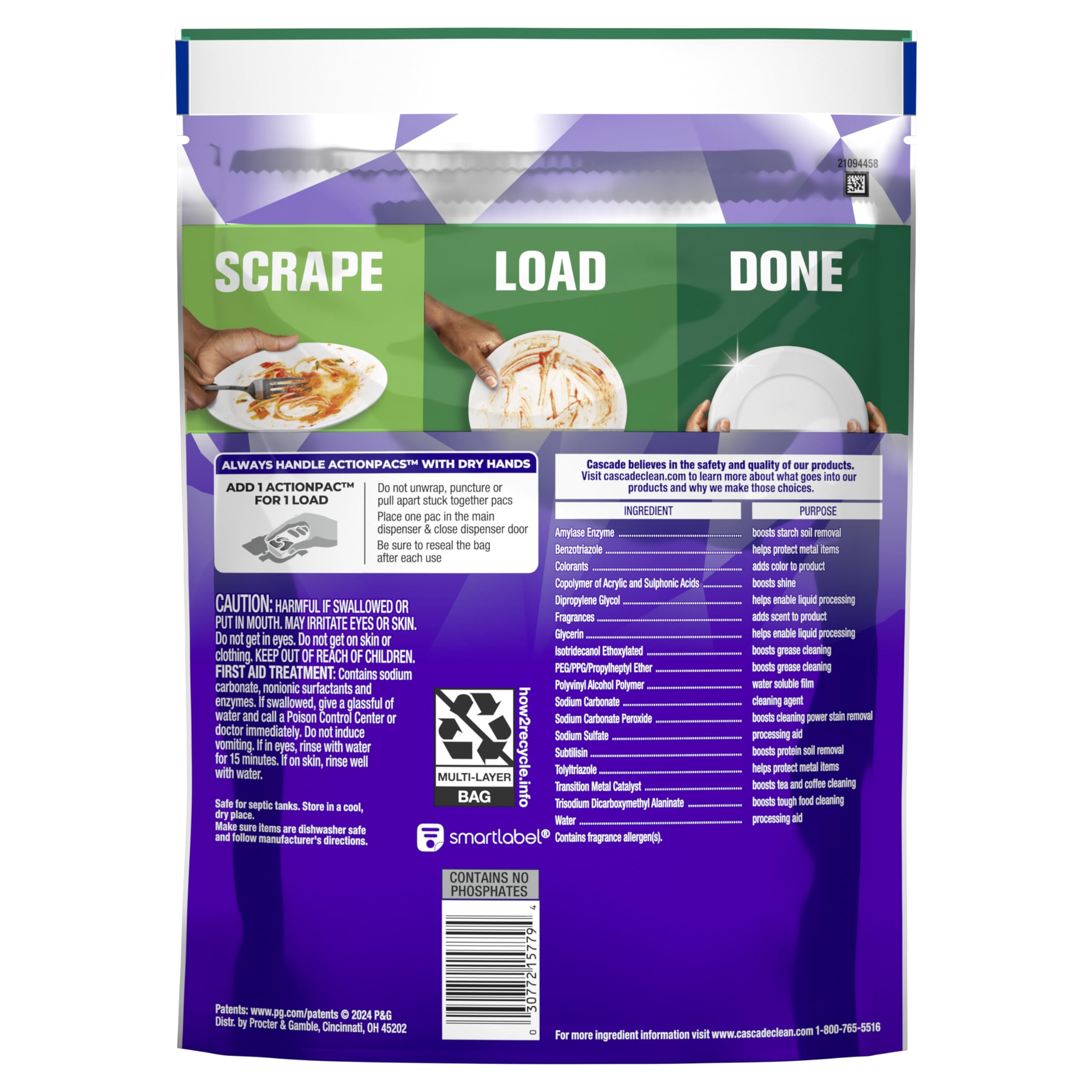 Cascade Platinum Plus Dishwasher Pods, Dishwasher Detergent, Dish Detergent Soap, Fresh, 19 Count