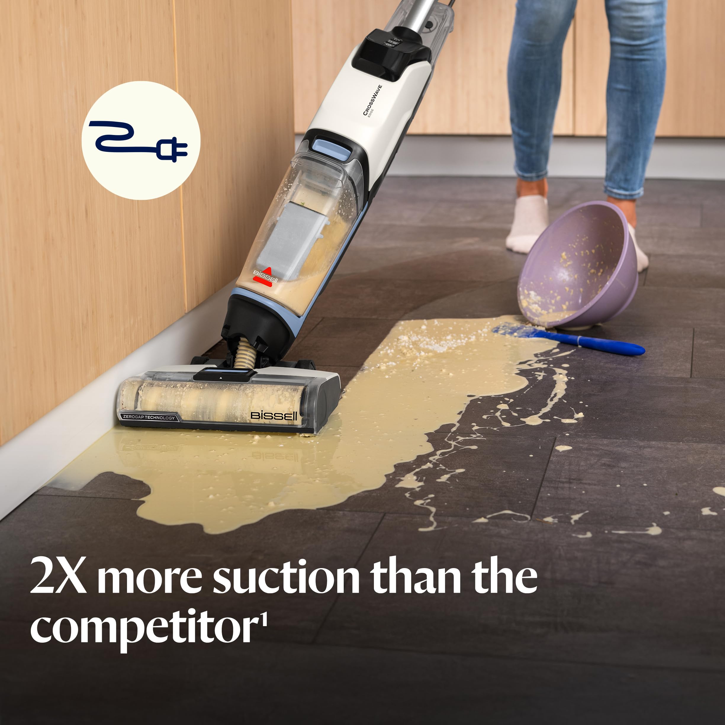 Bissell Crosswave Turbo Vacuum Mop All in One Wet and Dry Vac Combo Hard Floor & Area Rug Cleaner, 3888A: CrossWave Edge