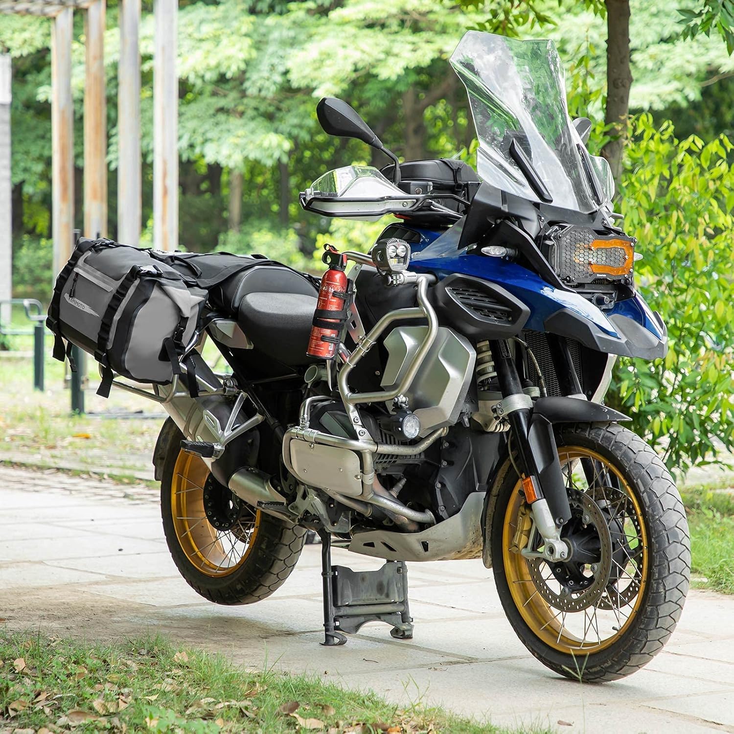 kemimoto Motorcycle Saddlebags, Motorcycle Luggage Bag, Waterproof Saddle Bags Side Bags for Motorcycle Motorbike Travel, 50L Detachable Bags Reflective Design (Grey, 2 Pack) : Automotive