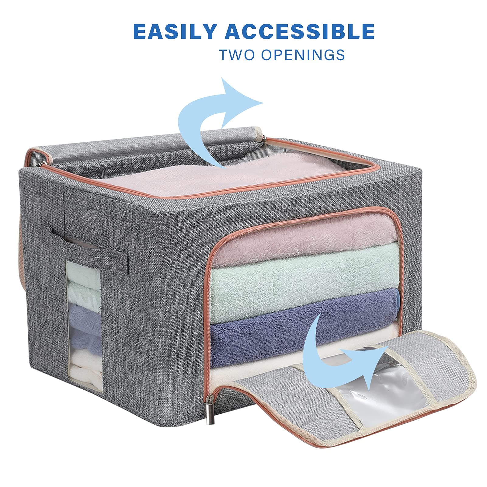 Cubi organizer pieghevoli, contenitori portaoggetti(Gris)