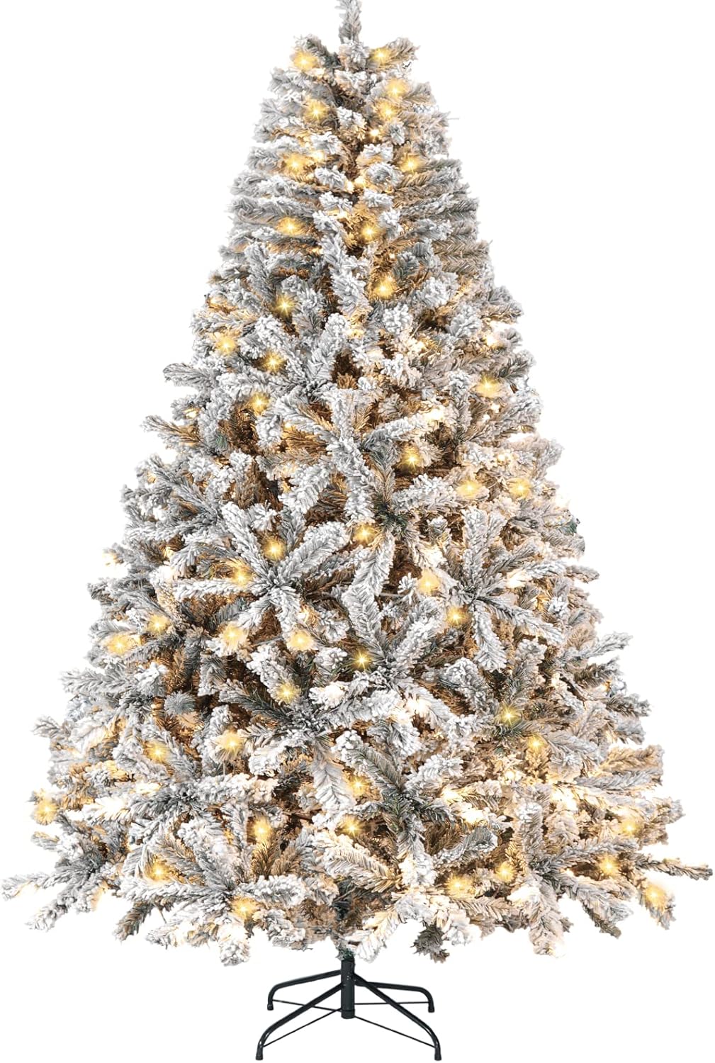 Abbrevi 6 Ft Prelit Flocked Christmas Tree Artificial
