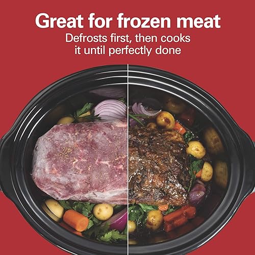 Miniatura 2 de Hamilton Beach Set & Forget 33869- Olla de cocción lenta programable digital, tapa hermética, sonda de temperatura, programa de descongelación,