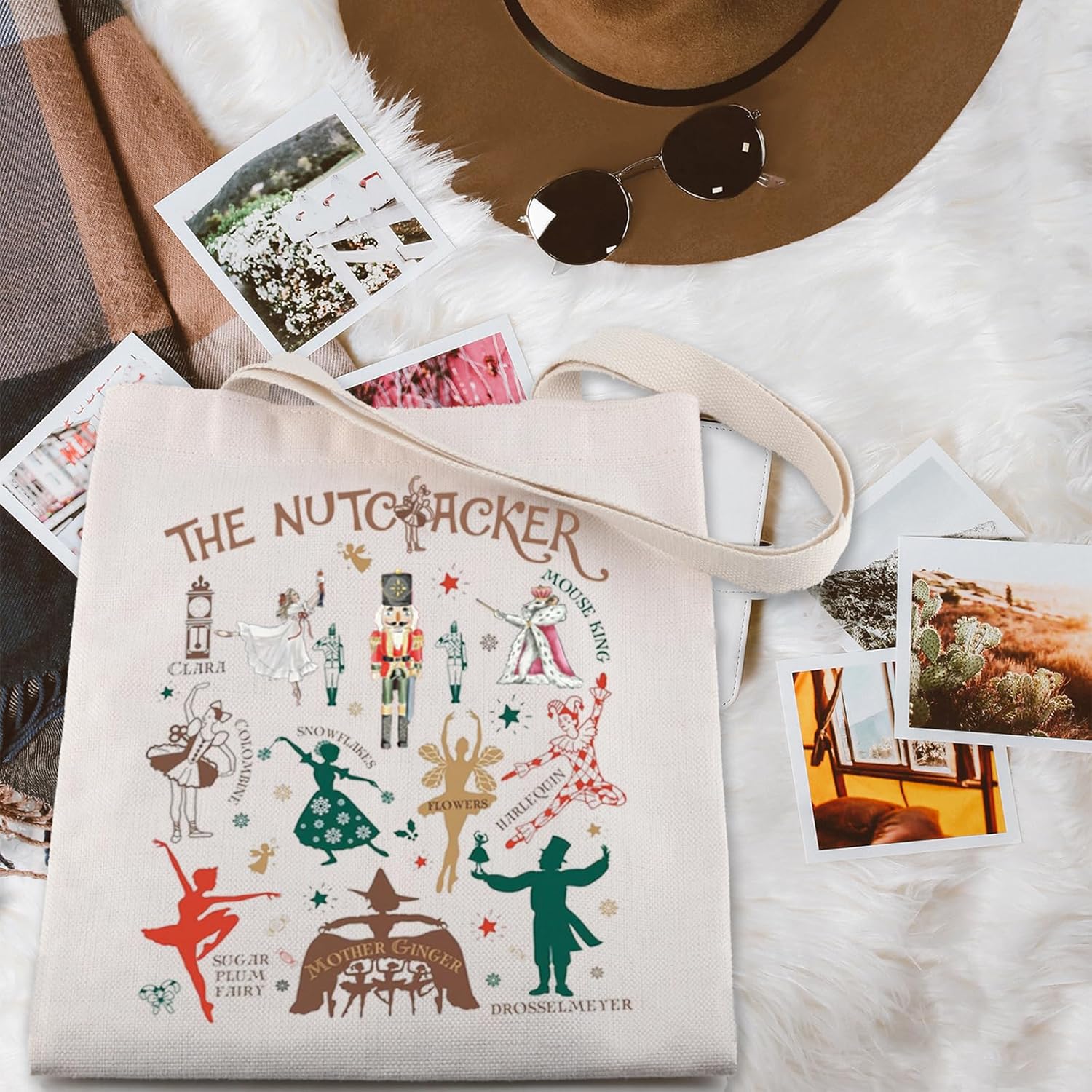 ENSIANTH Musical Inspired Tote Bag Sugar Plum Fairy Lover Gift Ballet Ballerina Shoulder Bag Ballet Recital Dance Gifts (Ballet flower bag) - Image 3