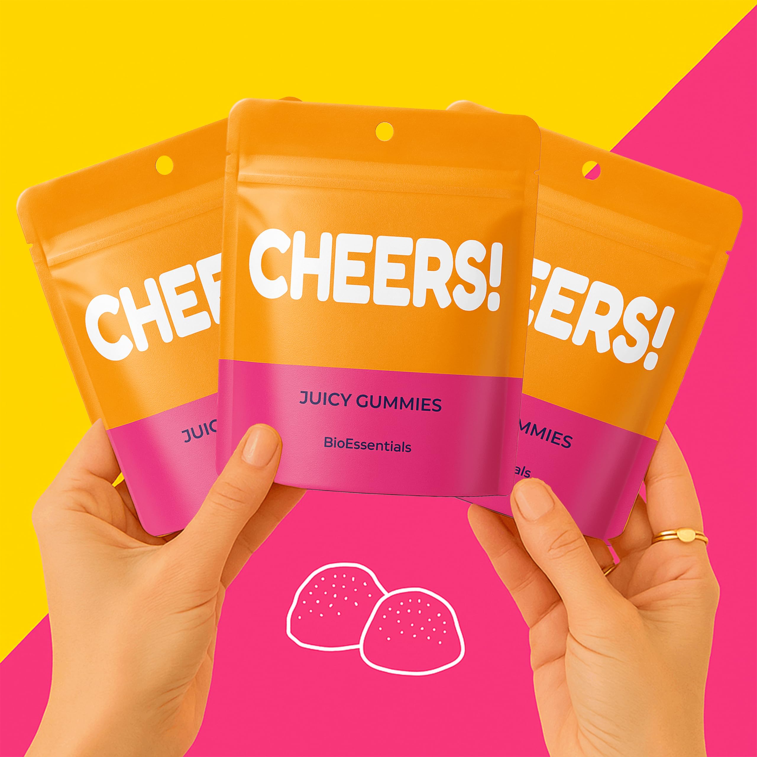 Cheers! Pre-Game – Gominolas Post-Celebración – DHM 910mg & Vitamina C – Soporte Hígado & Antioxidante – Blue Ginger 120mg & Cúrcuma + Complejo B Zinc – 18 Packs Individuales