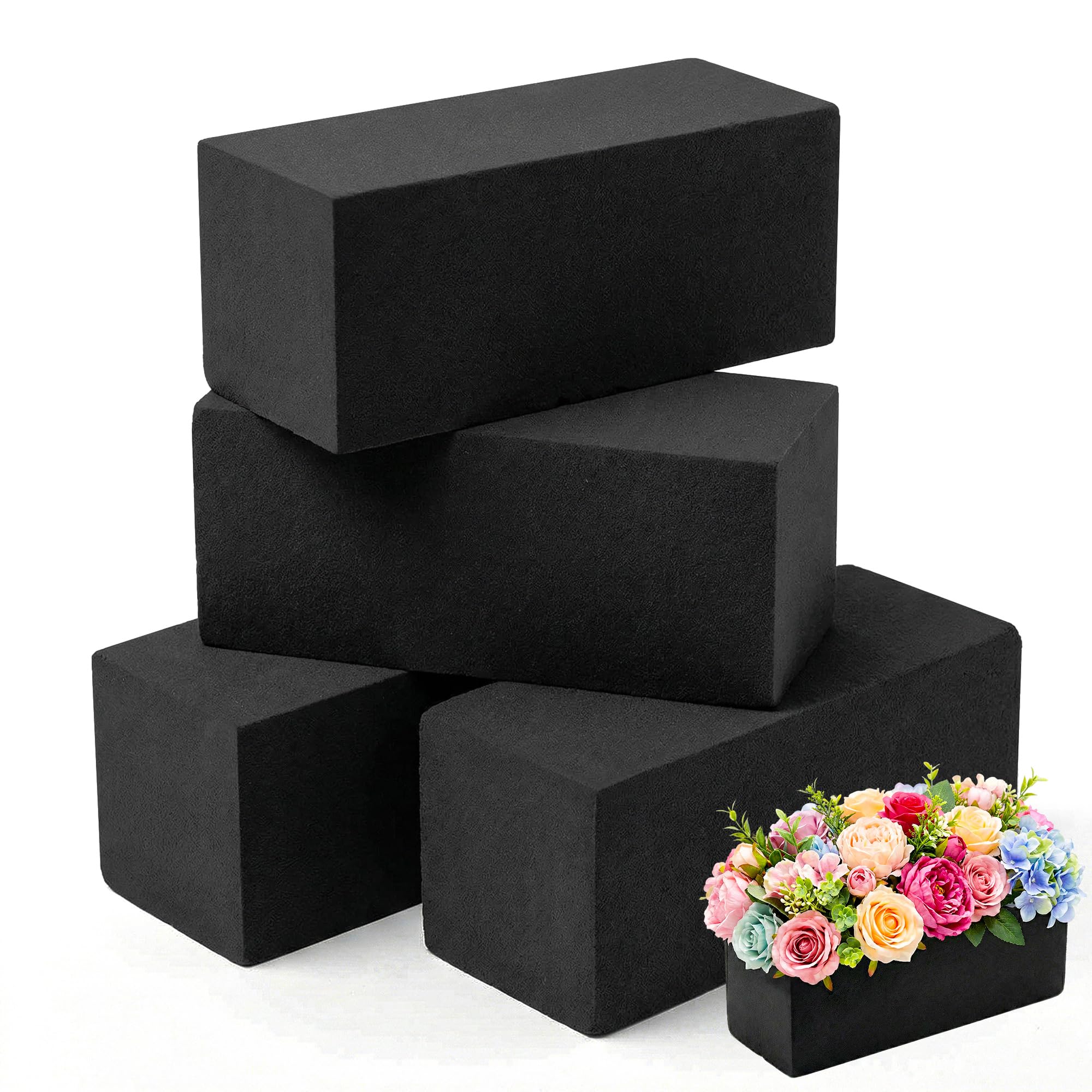 Black Floral Foam Blocks - For Dried & Artificial Flowers -8 Black Floral Foam Blocks - For Dried & Artificial Flowers -8