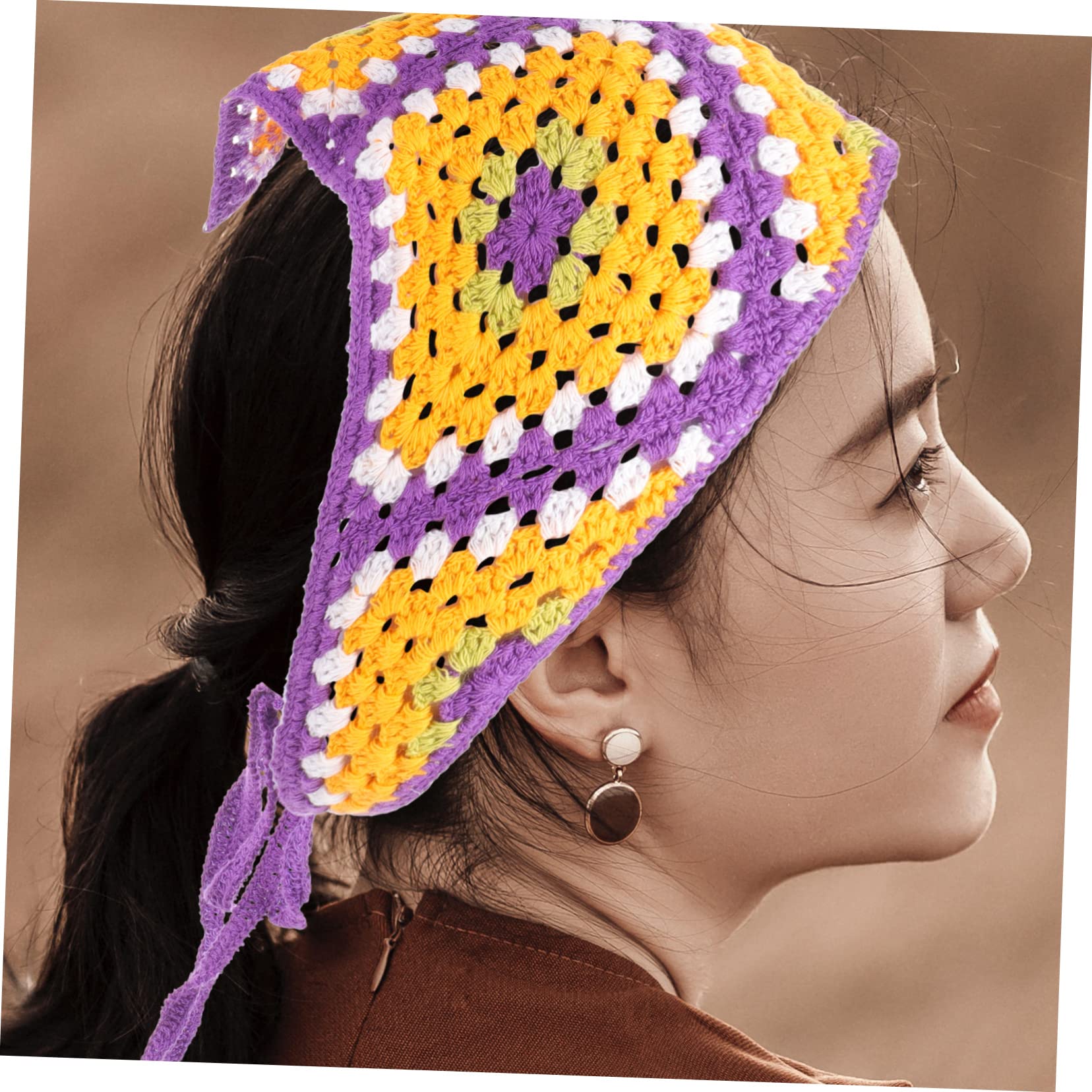 FRCOLOR 4 Pièces Bandeau Triangulaire Bandeau Turban Pour Femme Foulard Cheveux Élastiques à Cheveux Pour Femmes Dames Violet,mauve En Tissu Manquer Facile Accessoires Pour x
