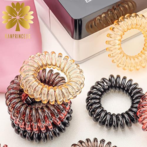 Miniatura 10 de 27 ligas para el cabello en espiral, sin pliegues, bandas elásticas para el cabello, multicolor, impermeables, accesorios para el cabello para