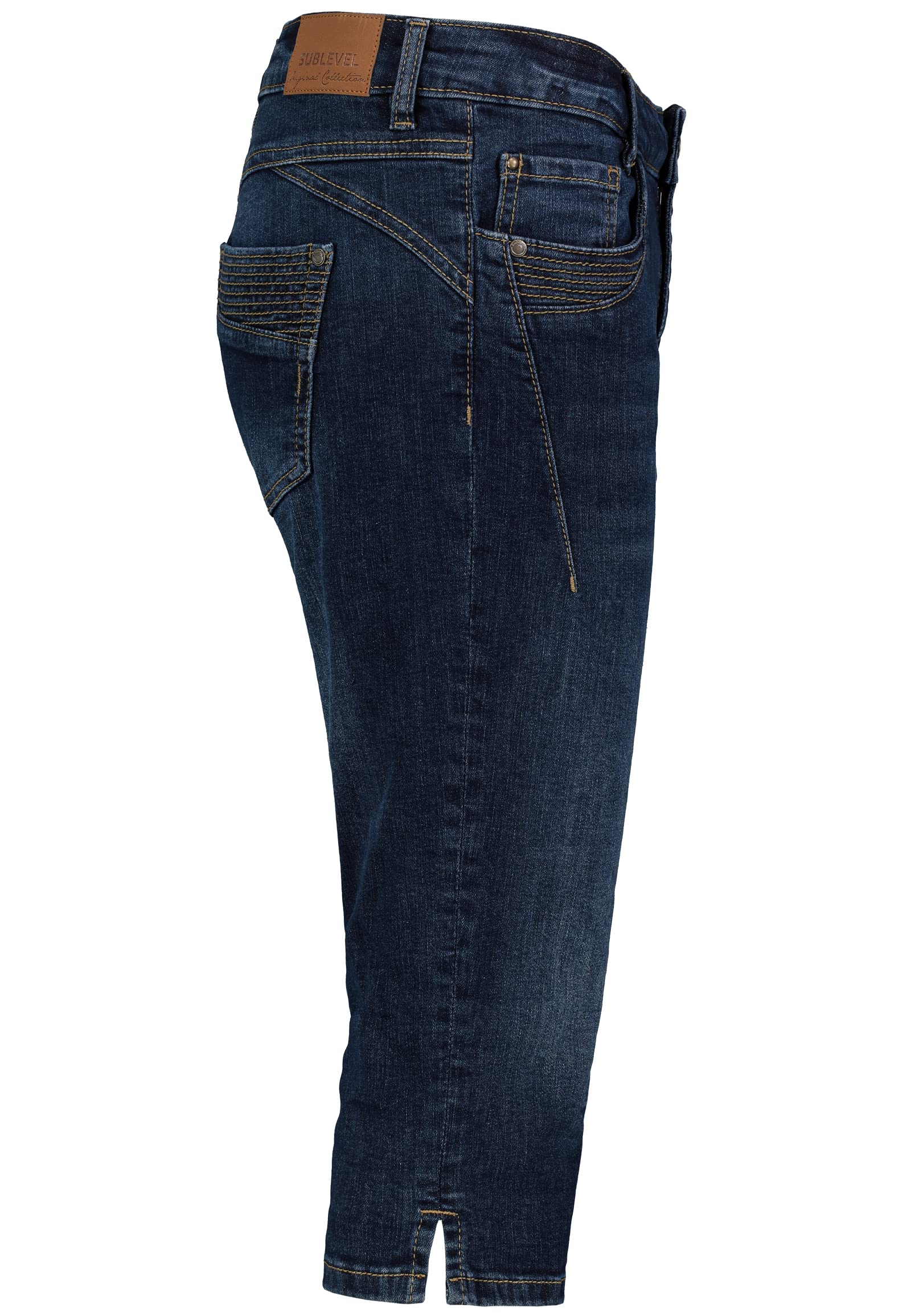 Sublevel Damen Capri Hose Jeans Shorts 3/4 Hose Short Bermuda Denim Short