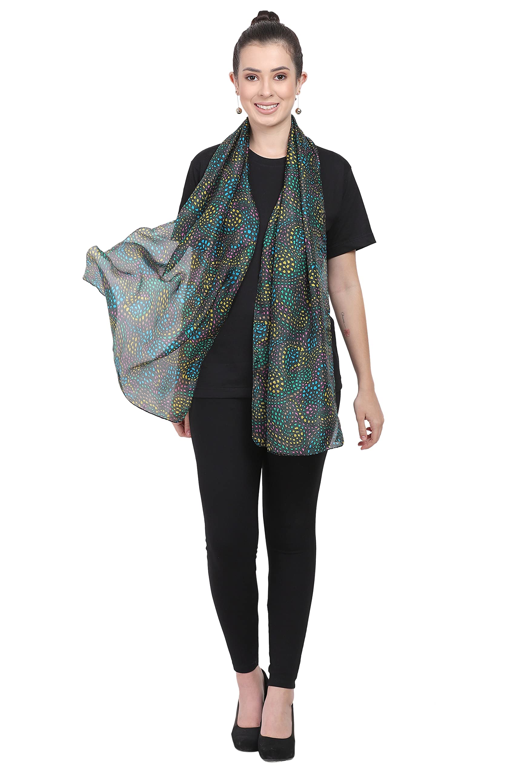 Pure Silk Multicolor Printed Scarf Stole 3SILMUL23-image-6