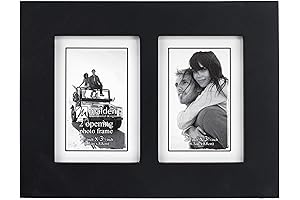 Malden 2X3 Black Double Picture Frame with Real Glass