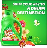 Vista 7 de Gain + Jabón líquido de detergente Aroma Boost, aroma hawaiano Aloha, 107 cargas, 154 onzas líquidas, compatible con él