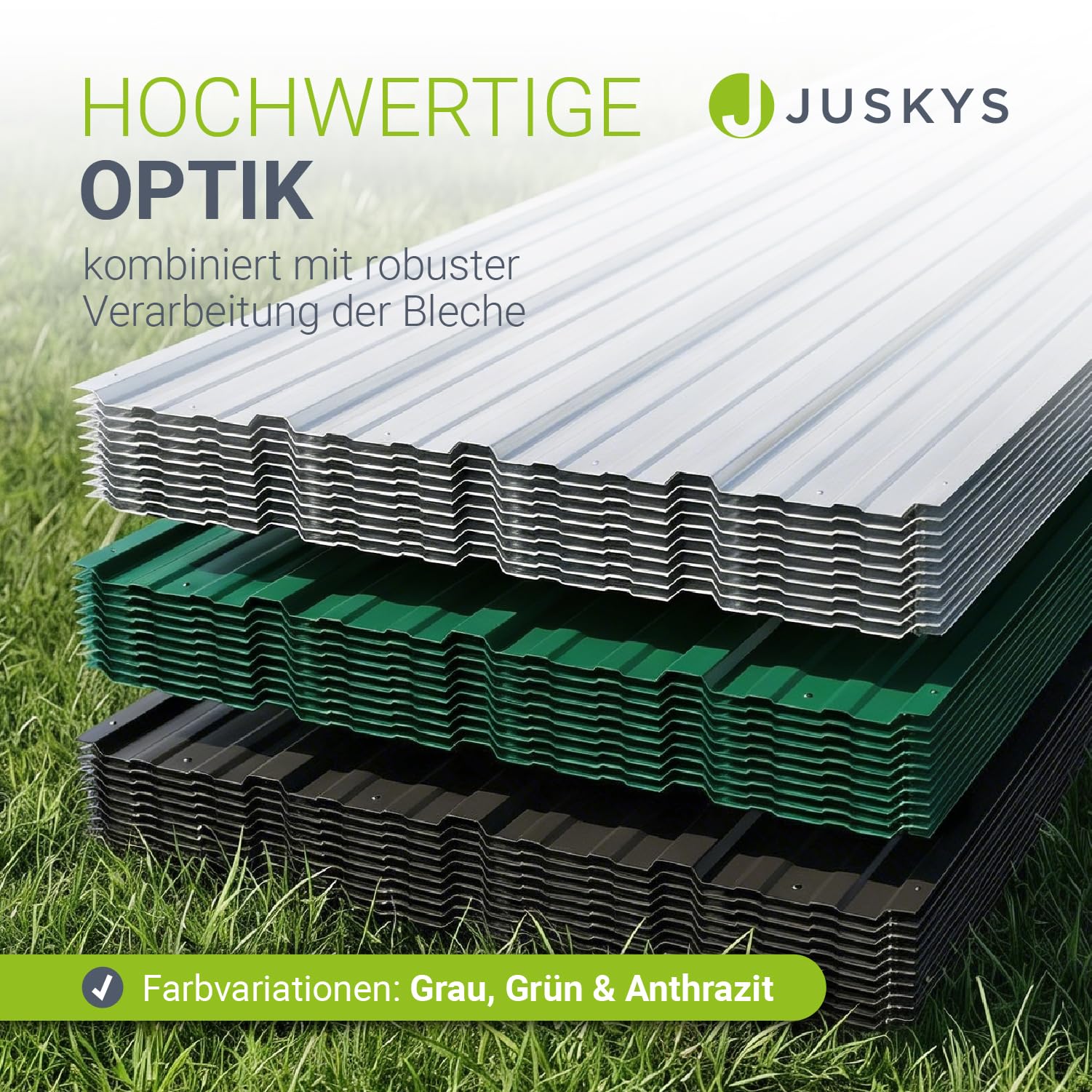 Profilblech Anthrazit 12er Set Verzinkter Stahl UV-beständig 129x45 cm 0,23 mm