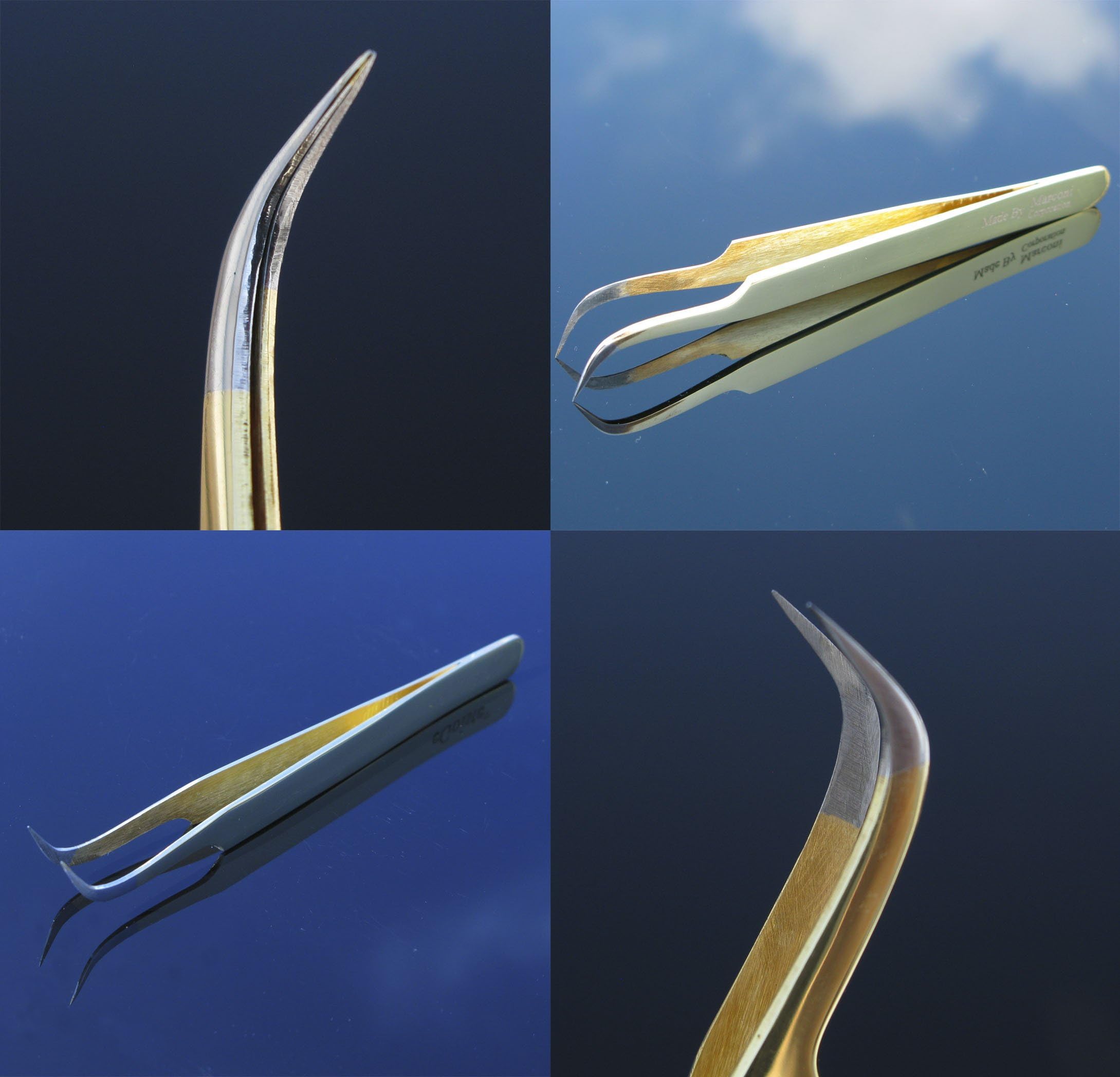 eGoiste Eyelash Extension Tweezers Especially for 3D 6D Volume Lashes Gold Plated 3d Tweezers