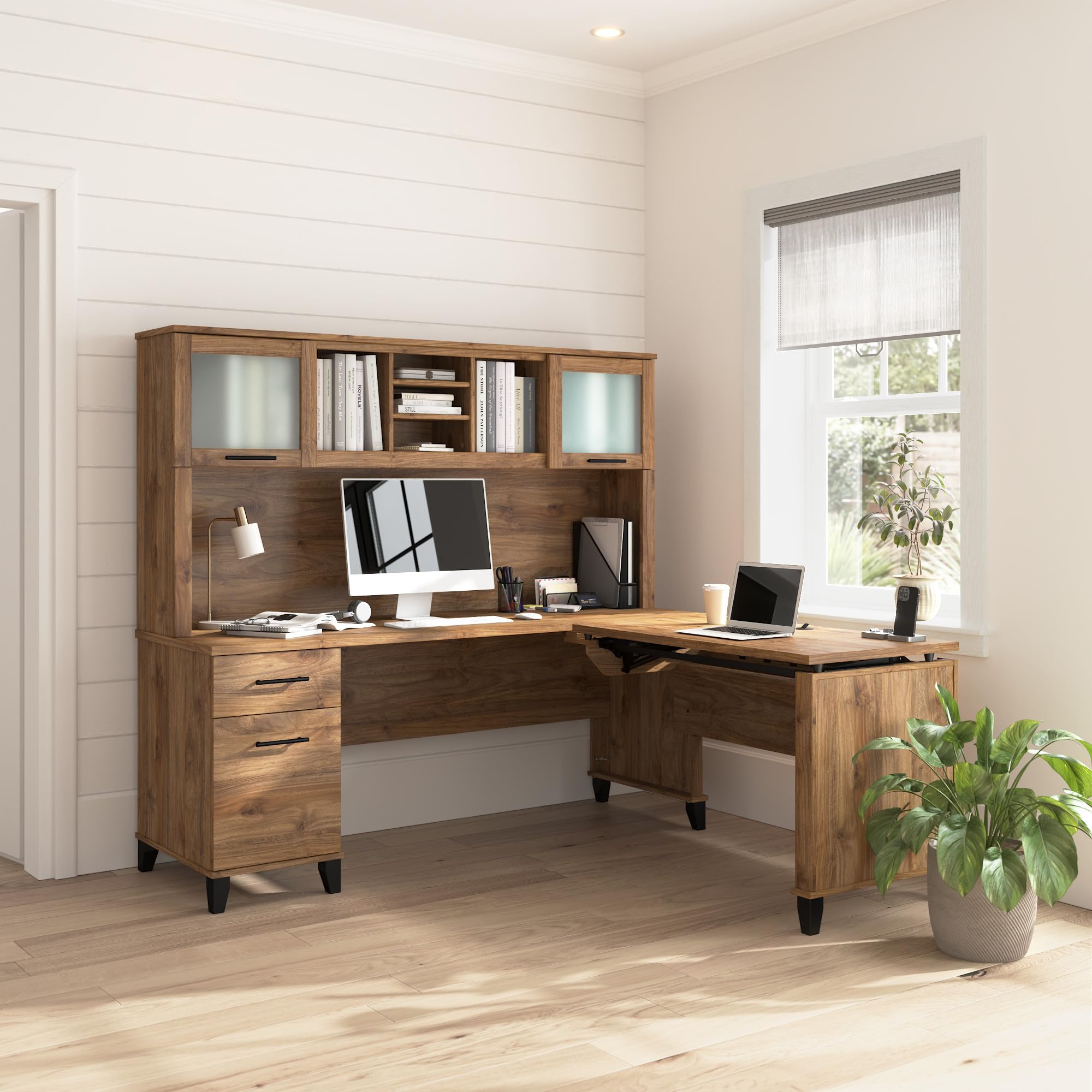 Amazon.com: Bush Home 72-Inch L-Shaped Sit to Stand Desk with