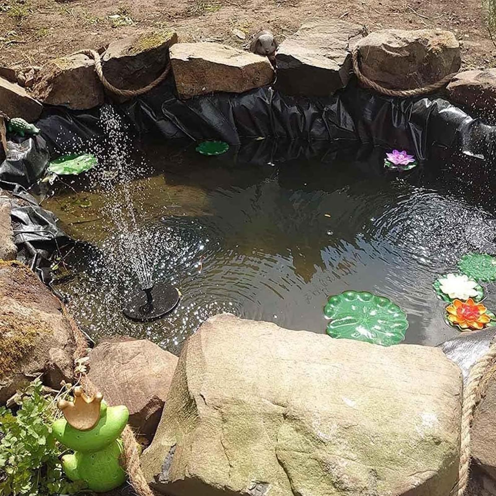 Fodera per laghetto in HDPE, spessore 0,2 mm, resistente, per stagni prefabbricati esterni, stagni per tartarughe, telo impermeabile 4 x 1 m, per pesci e piante