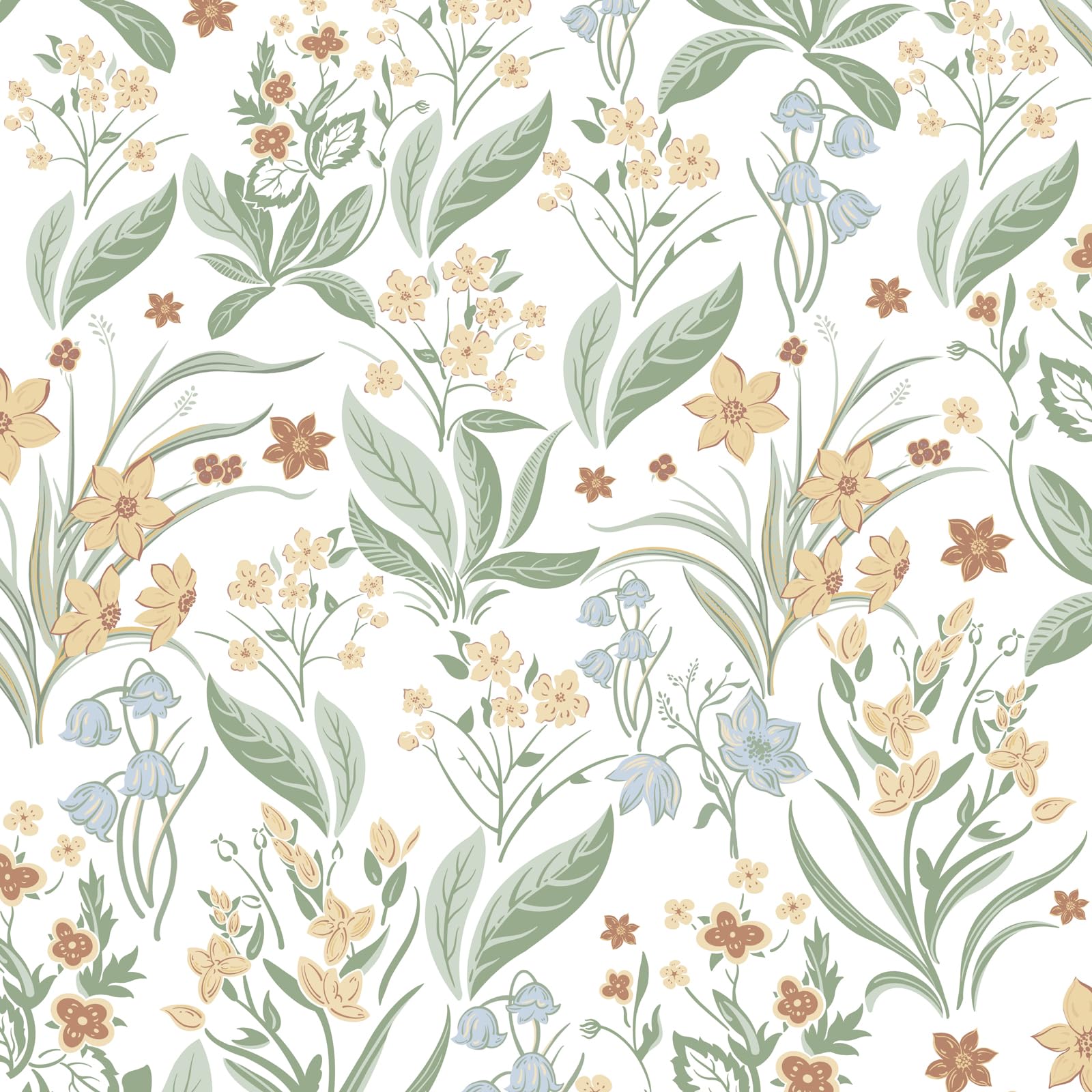 Papier peint floral stickers grand rouleau pour rénover sans abîmer les murs