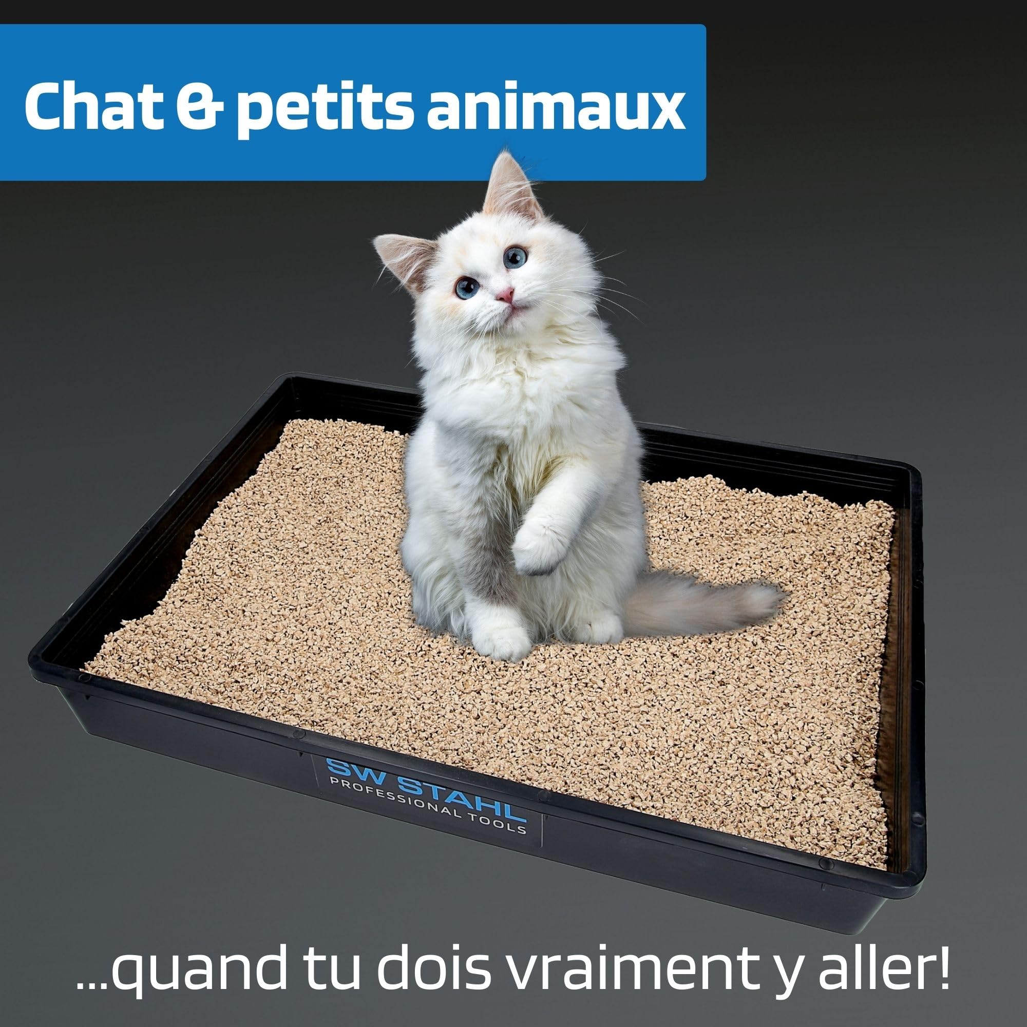 SW-Stahl 07376L Bac de rétention universel 18 L - Bac à huile rectangulaire | Récipient indéformable premium 560x430x85 mm, idéal pour liquide de refroidissement, lave-glace et vidange de voiture.