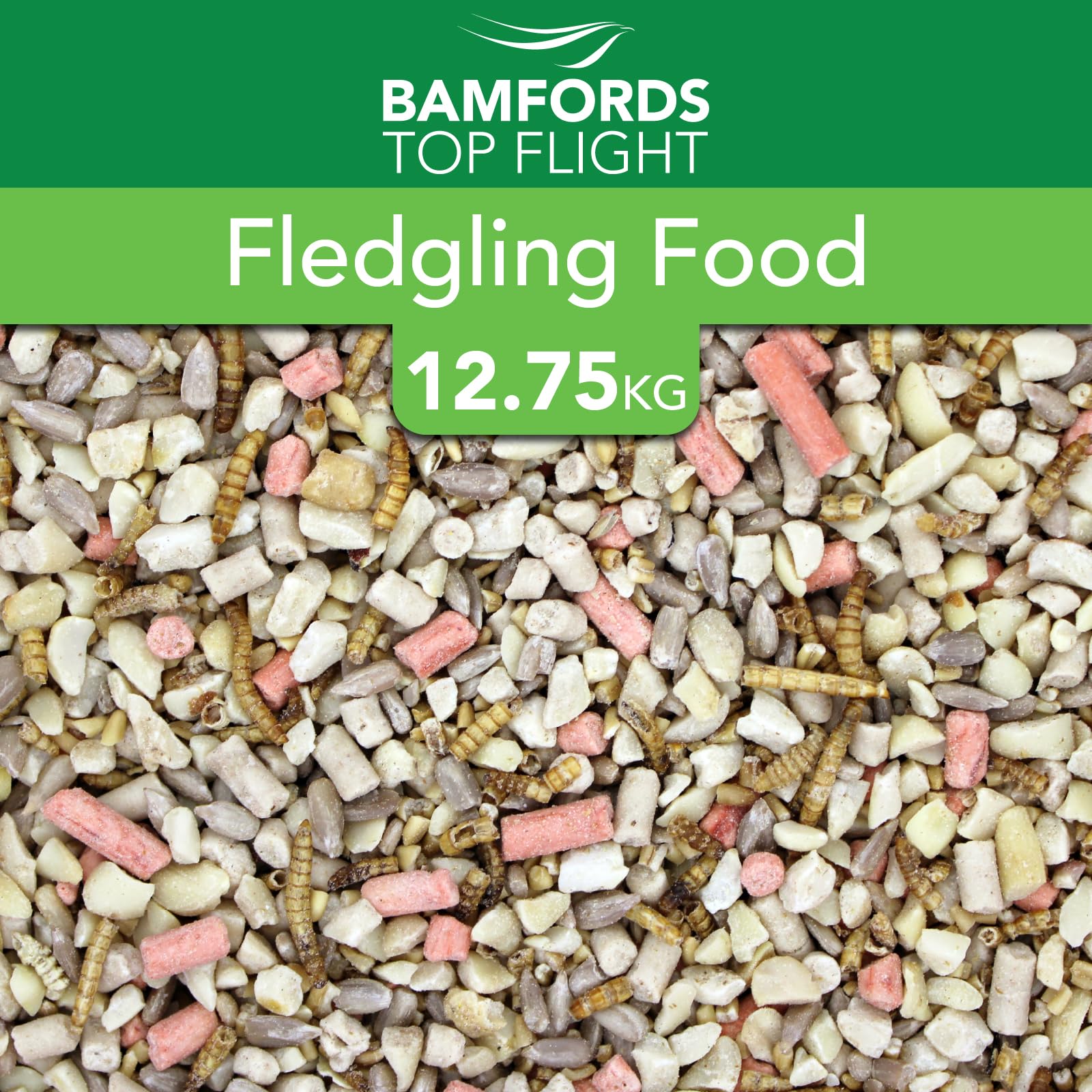 Bamfords Top Flight Fledgling Food 12.75kg – Premium Husk-Free Wild Bird Mix with Mealworms, Suet Pellets & Sunflower Hearts – High-Energy, Easy-to-Digest Blend for Young Birds — image 1