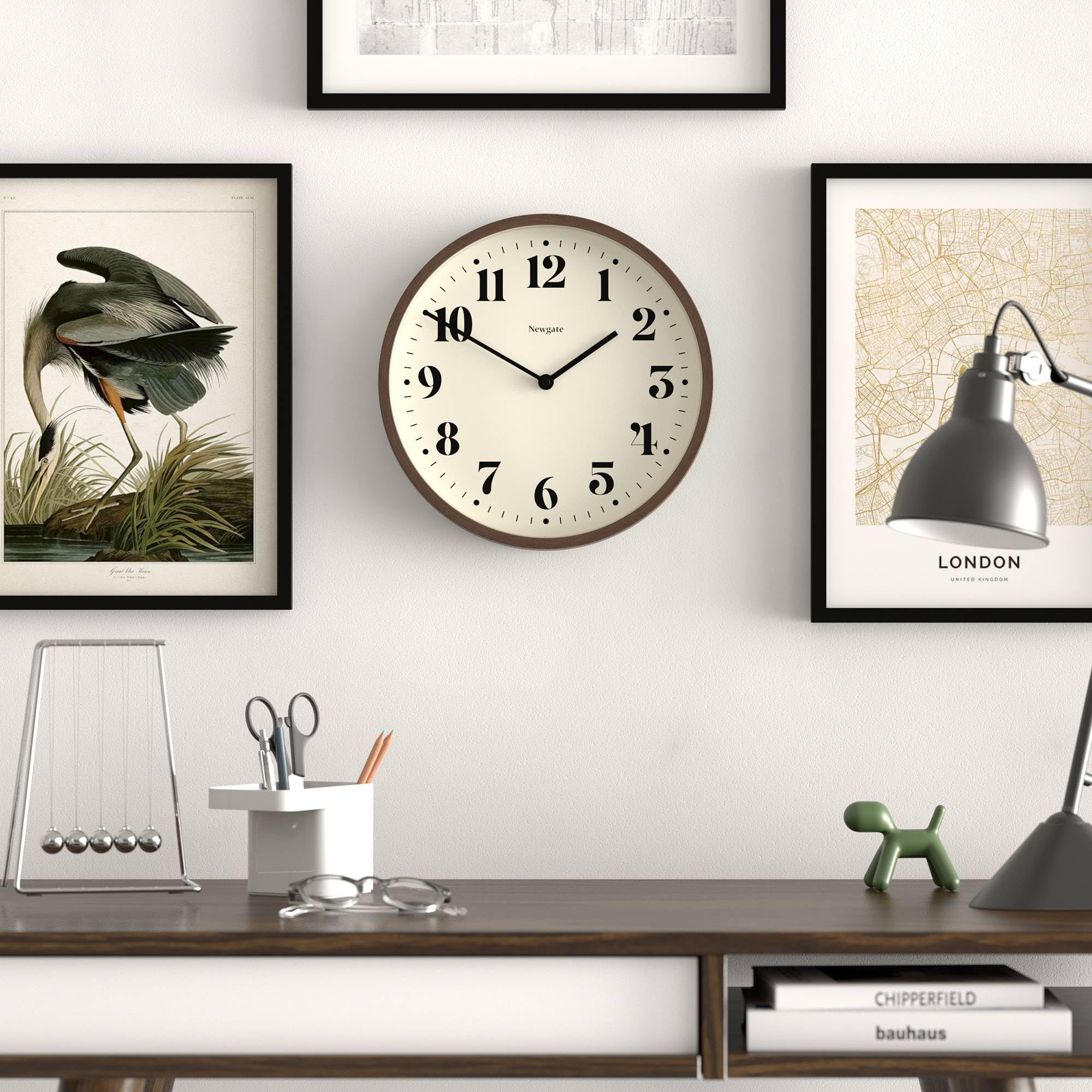 NEWGATE® Number Four Theatre wall clock, Dark Faux Wood, 30 x 30 x 4.5 cm - Image 3
