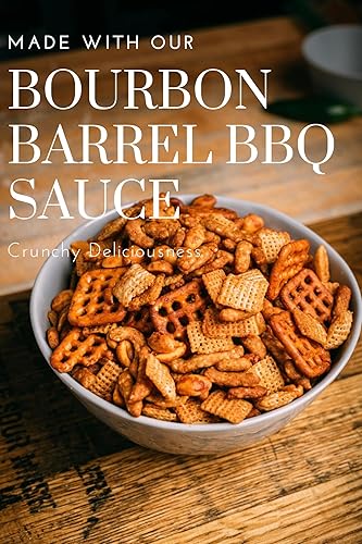Miniatura 4 de Distiller's Tasting Room Mix, sabrosa mezcla de pub empapada en salsa BBQ Reaper de cerveza Bourbon, mezcla de fiesta surtida, galletas de arroz,