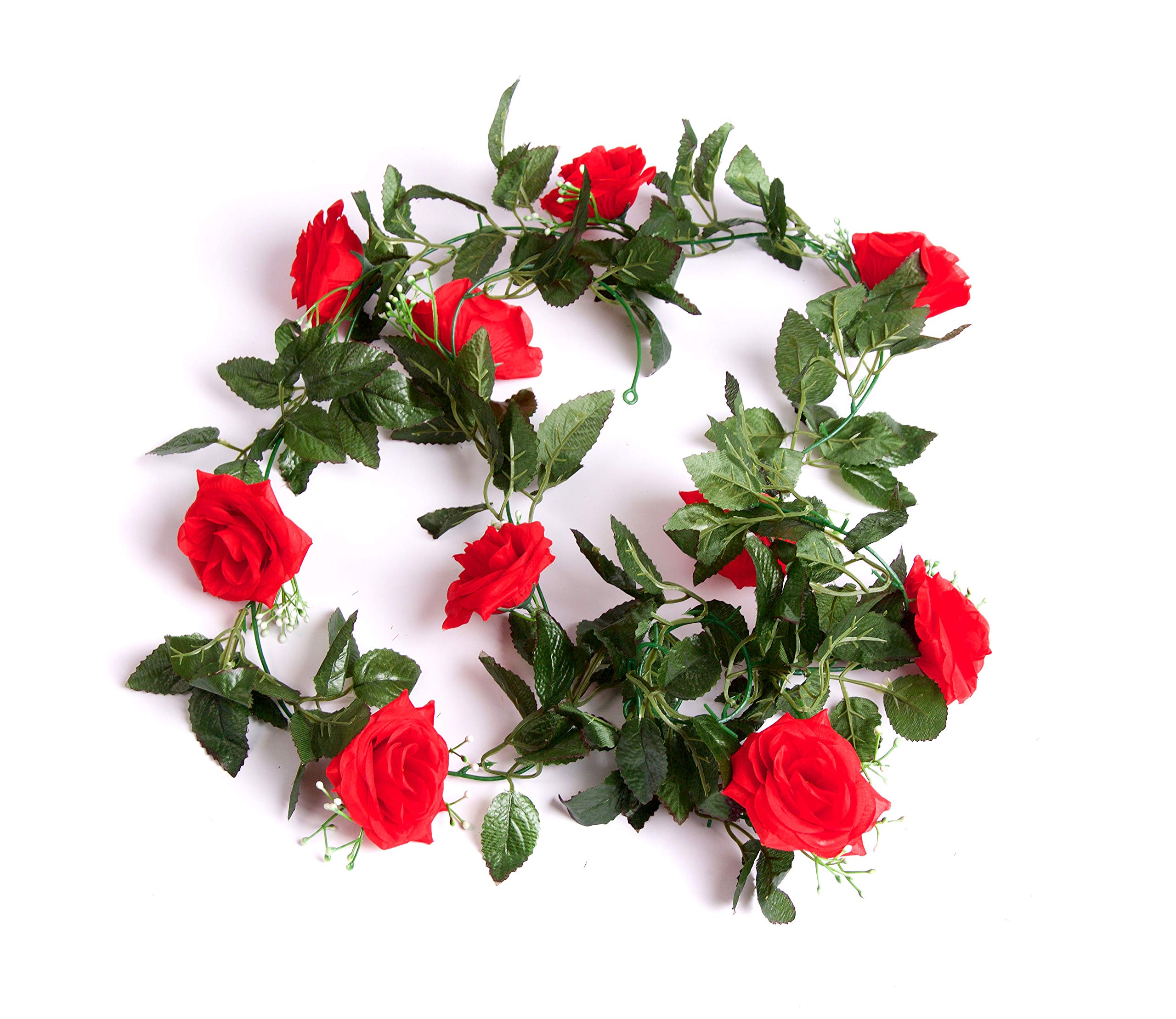Best Artificial 7Ft Red Silk Rose Garland from B&Q