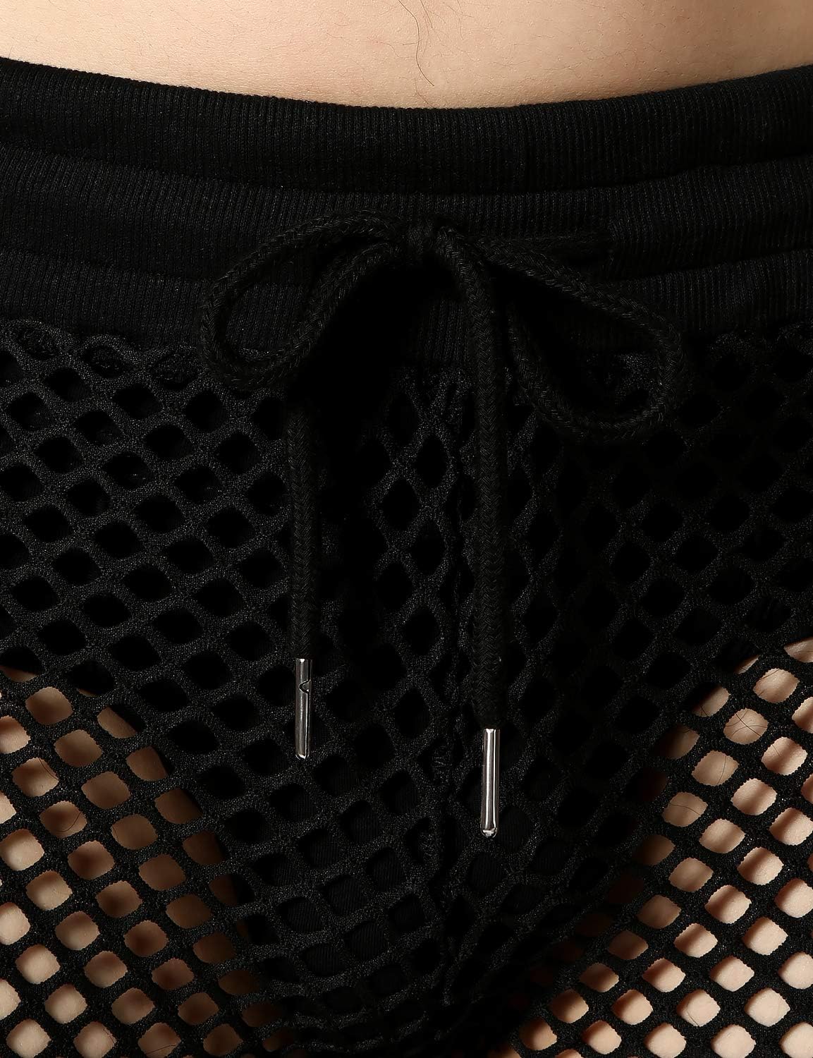 JOGAL Men's Mesh Fishnet See Through Pants Stretchy Muscle Leggings - Image 5