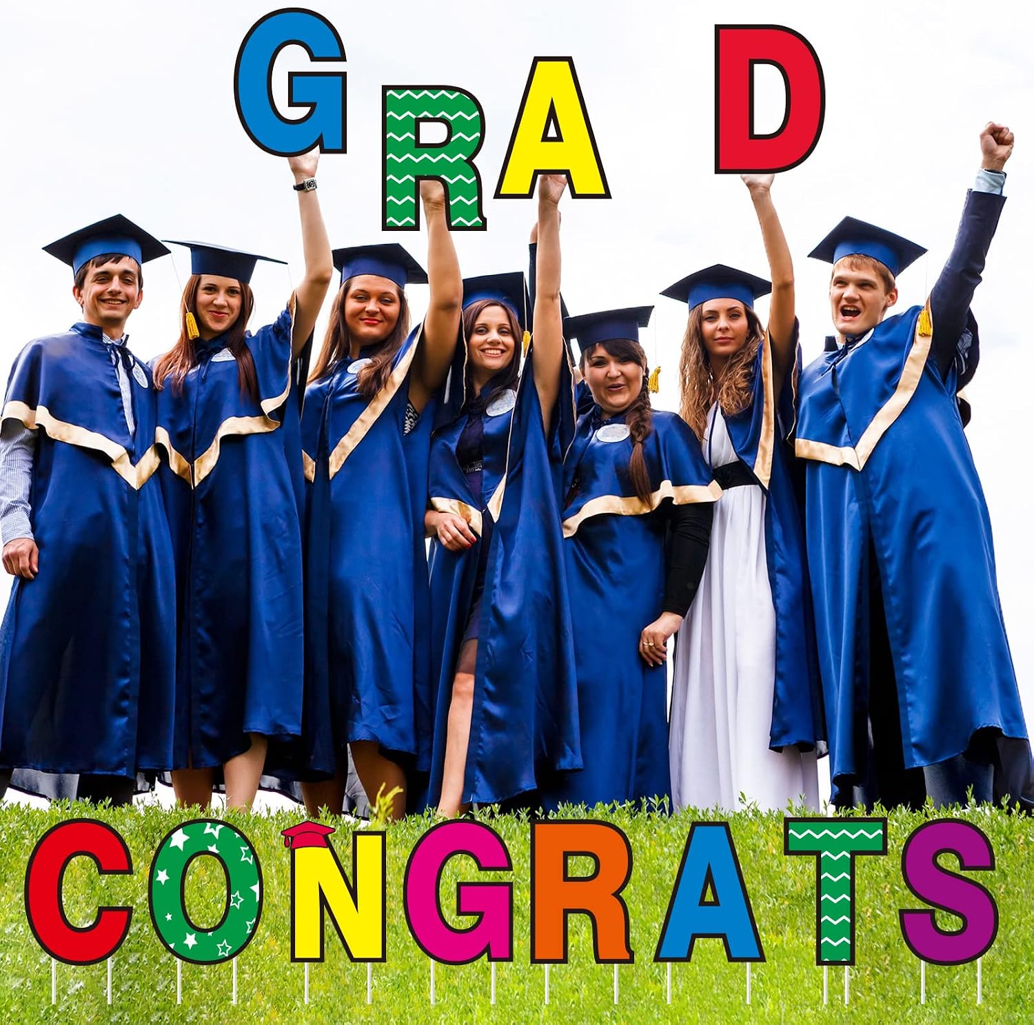 12 Pieces Preschool Graduation Yard Sign Decorations Kindergarten Congrats Grad Outdoor Lawn Garage Door Decorations Class of 2023 Graduation Party Pathway Decor(Colorful)