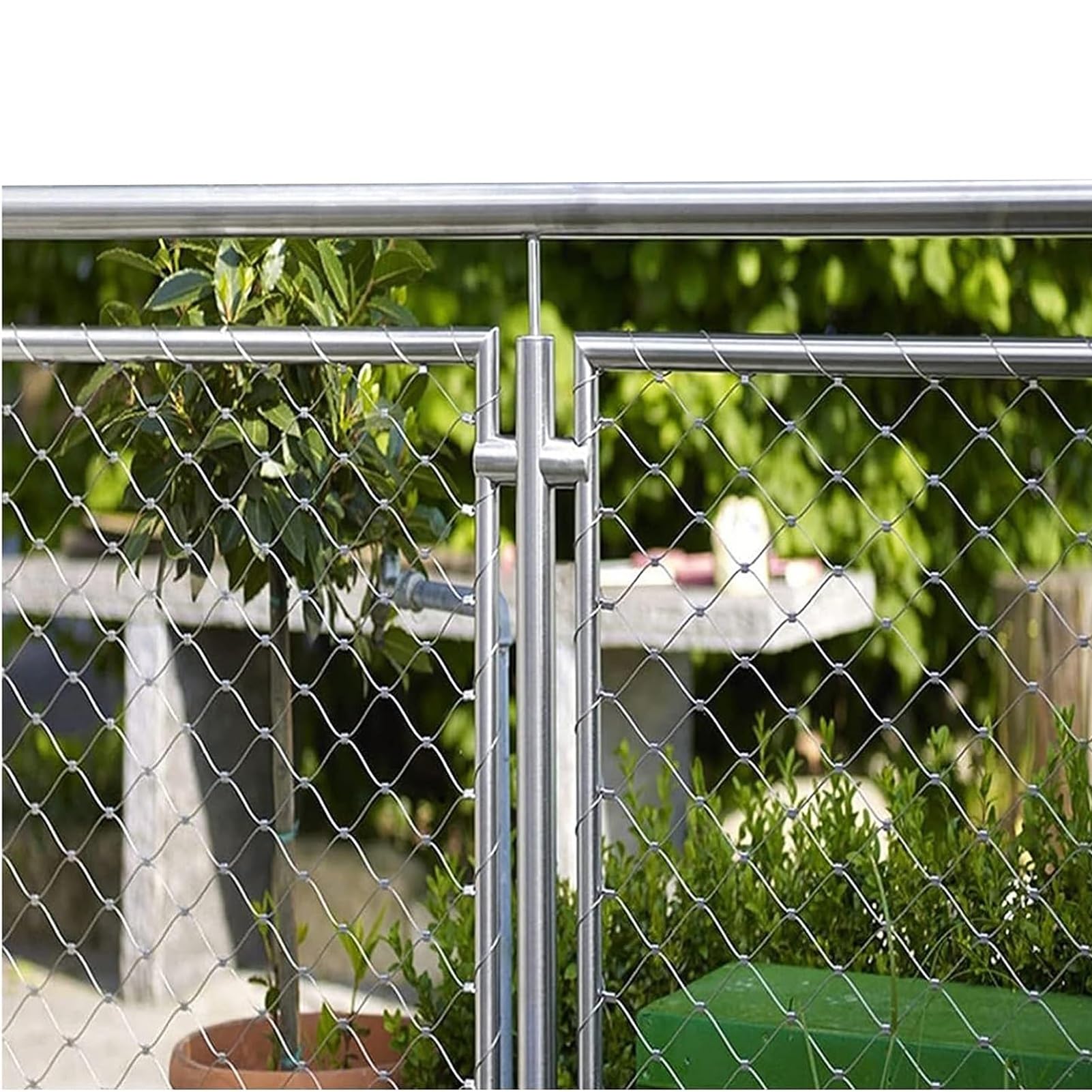 Lwjsocp 10Cm 304 Stainless Steel Mesh Safety Net For Balcony Stair Protection Fence Heavy Duty Protection 1.5Mm Diameter 3X4m Size Color