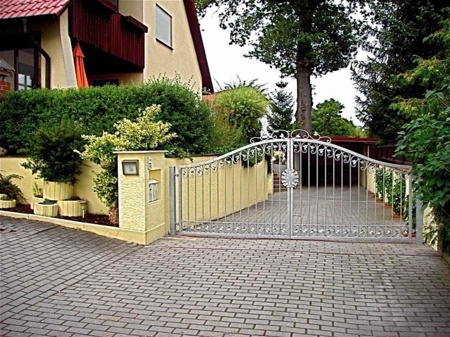 Gartentor Hoftor Einfahrtstor Monaco-GT400 /100 R A Verzinkt Metall 400 cm 4m Doppelflügeltor