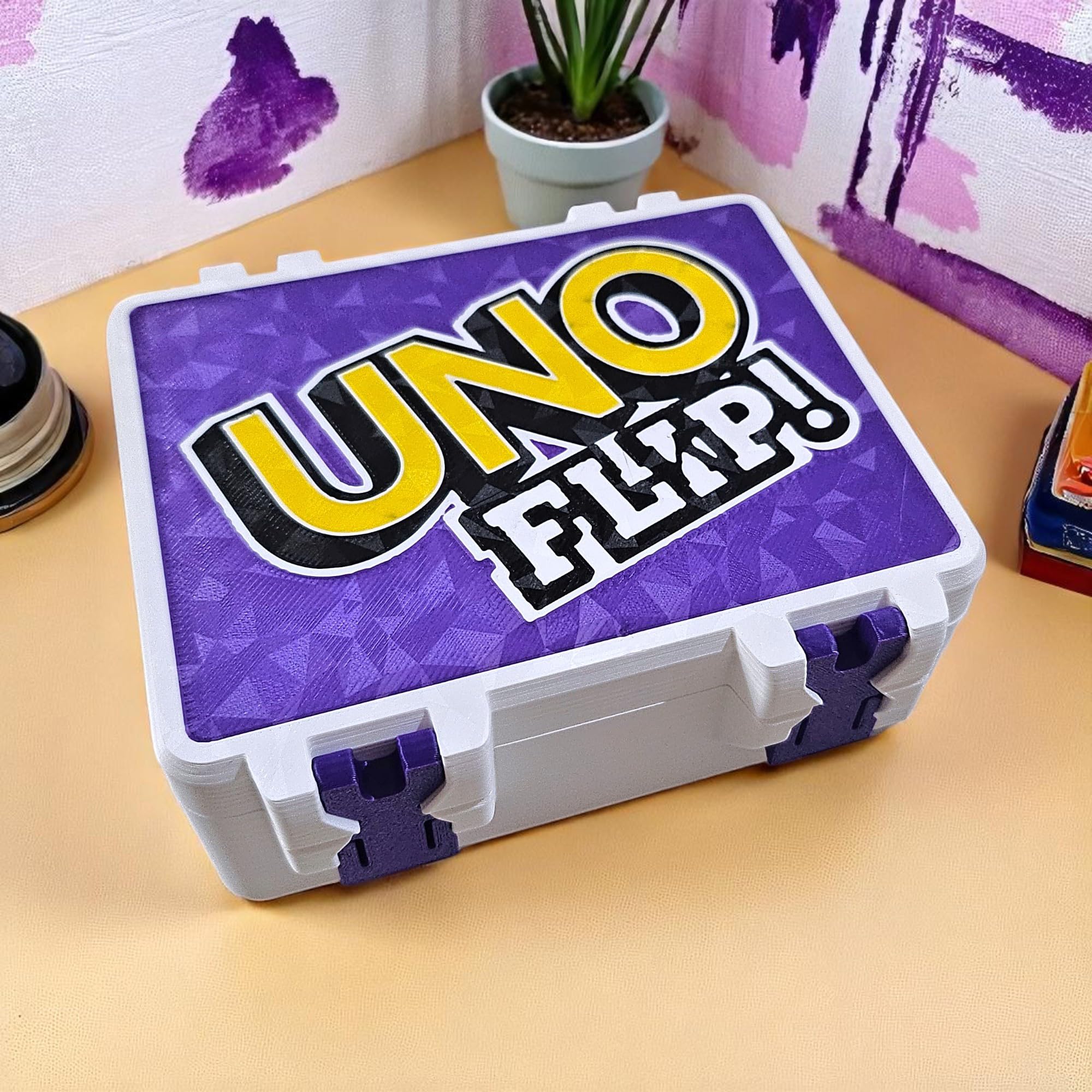 Sentosa UNO Flip Card Game Storage Box with Detachable Tray, Snap-On Locks (Double Deck Box + 1 Original UNO Flip Cardset)-image-5