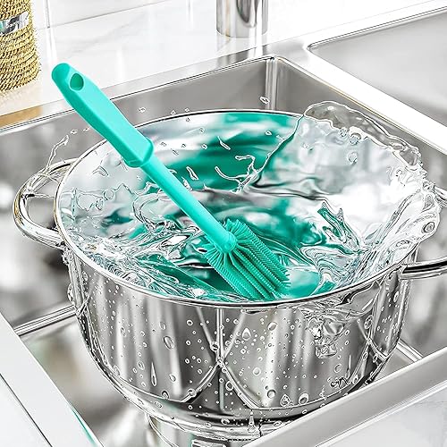 Miniatura 5 de Cepillo de limpieza de botellas de silicona, paquete de 2, cepillo limpiador de botellas de agua de 16 pulgadas de largo para Hydro Flask,