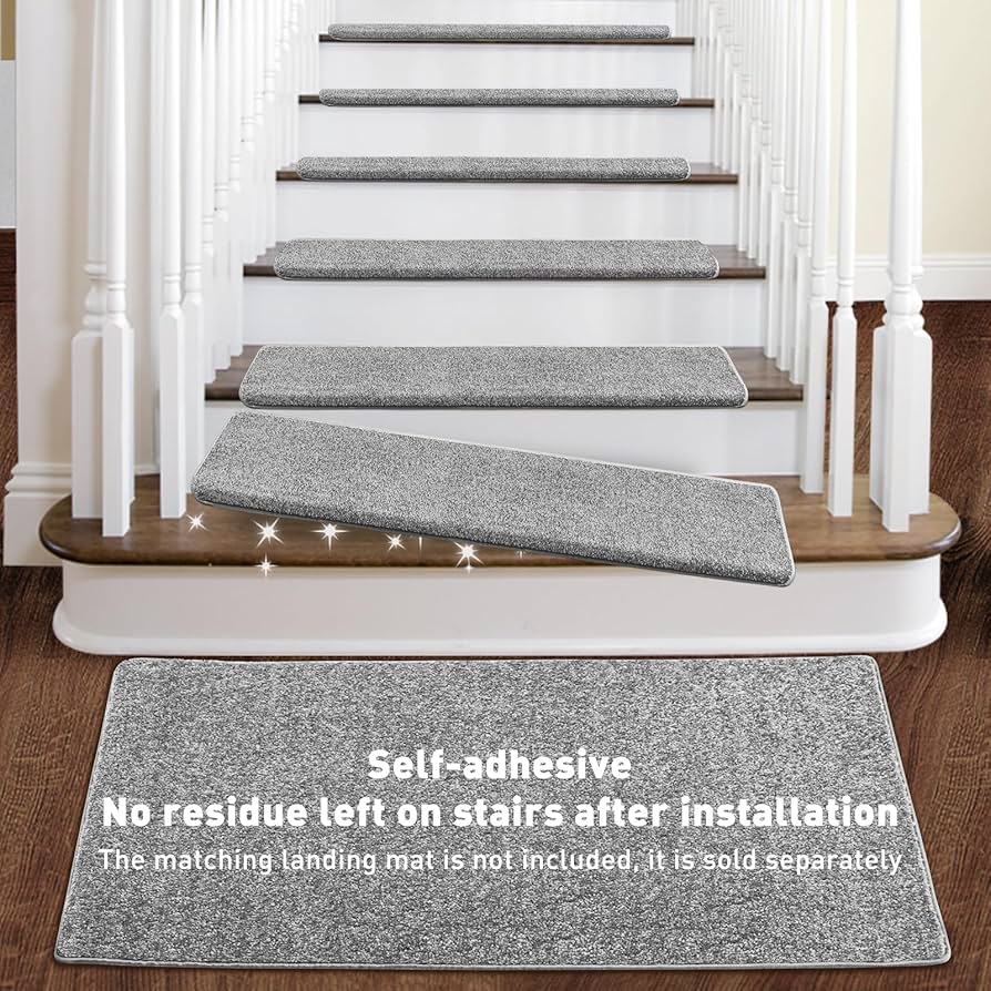 Amazon.com: PURE ERA Bullnose Carpet Stair Treads Set Tape