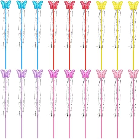18 Pieces Butterfly Wand Princess Wand for Girls Kids